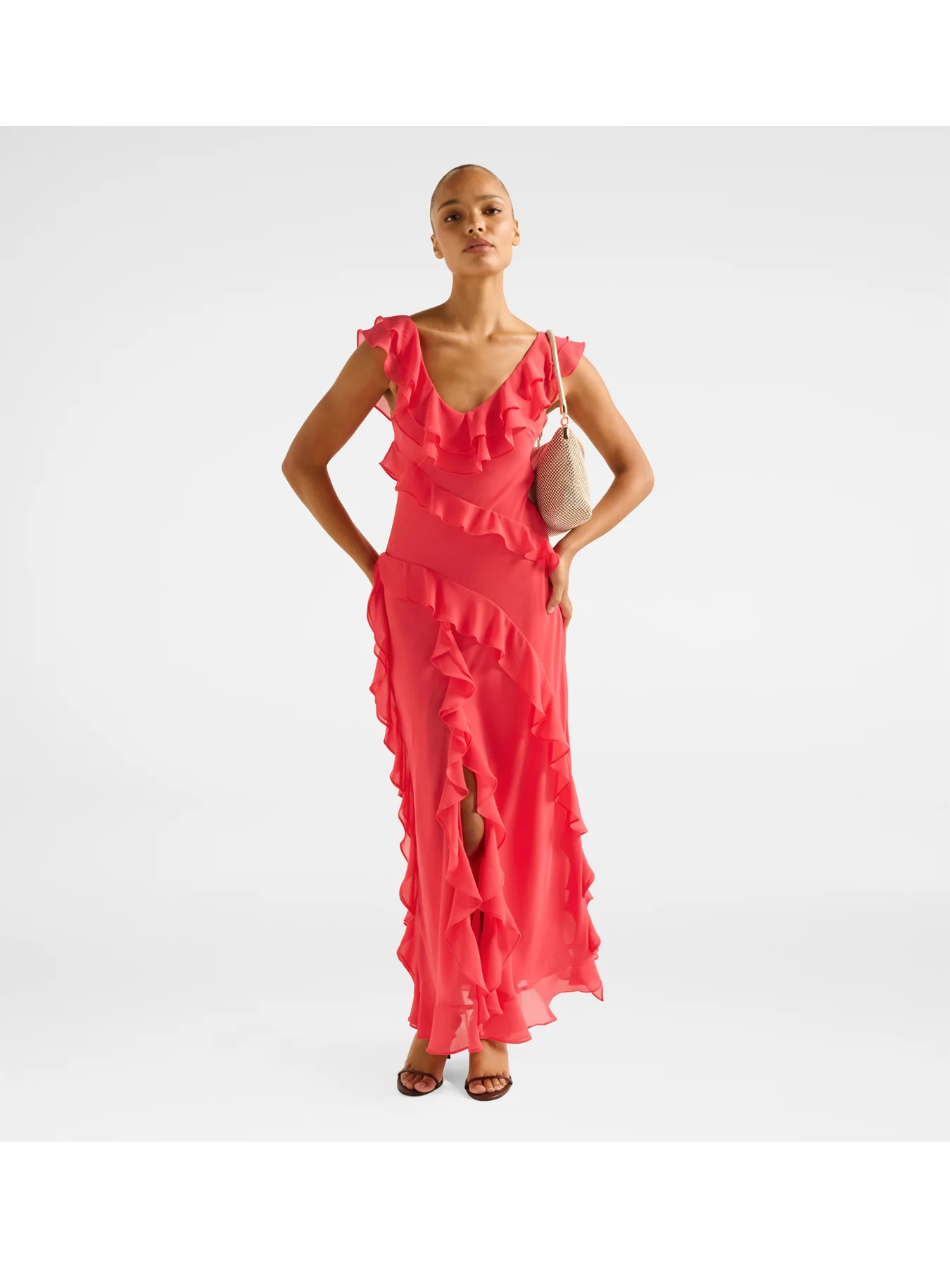 Olive Ruffle Dress - Image 2