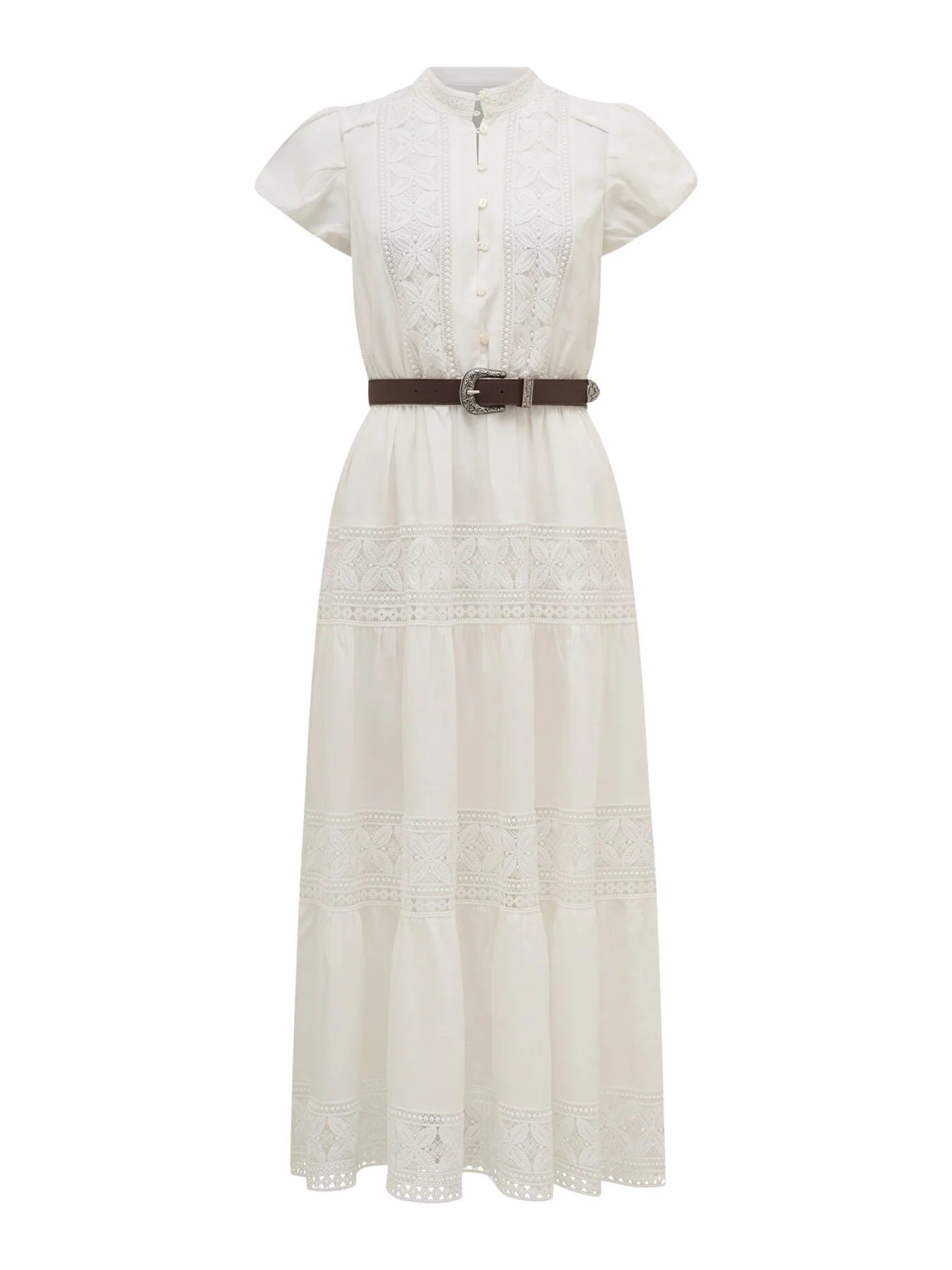 Amy Belted Trim Midi Dress