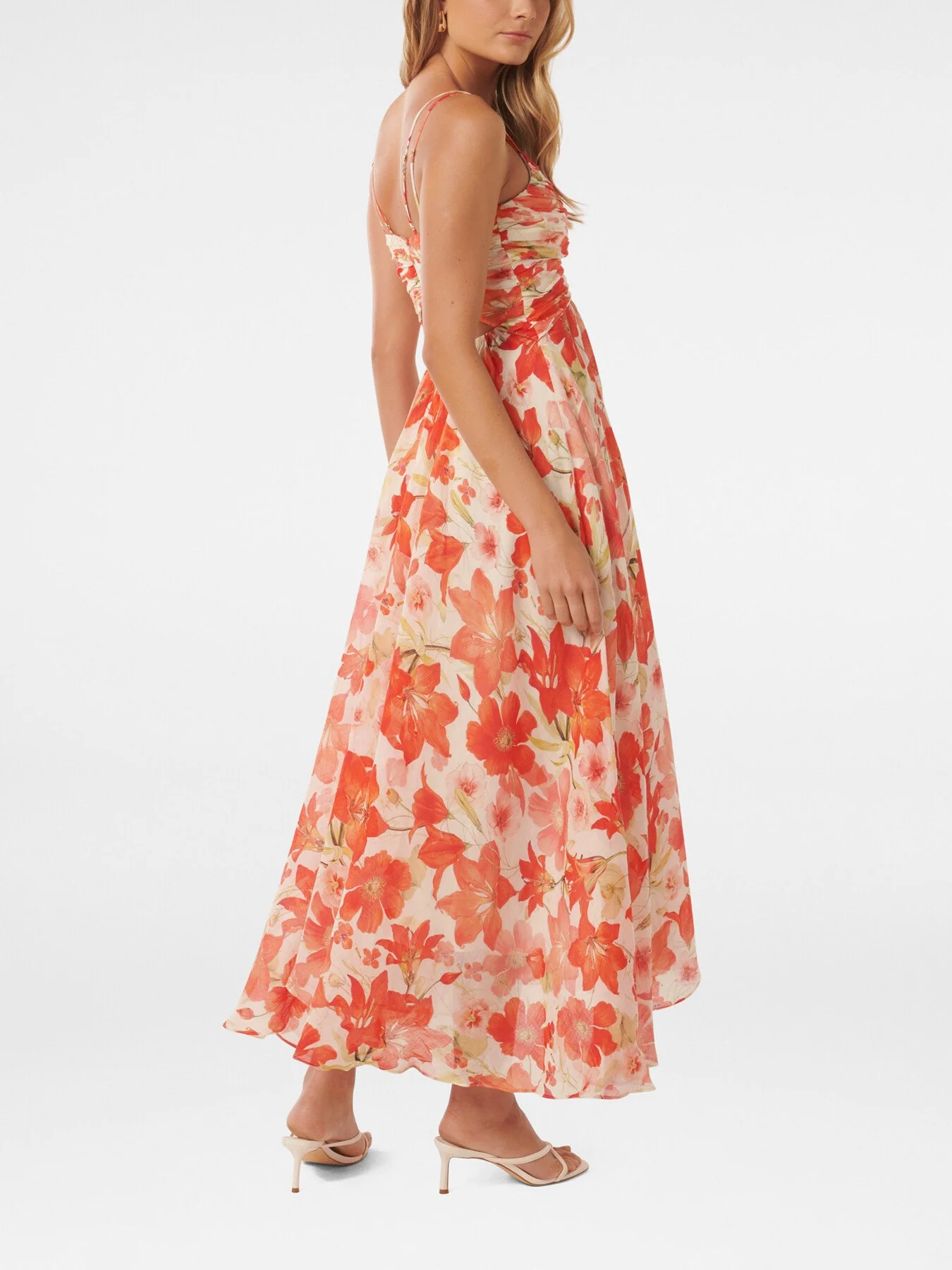 Jolie Strappy Ruched Bodice Maxi Dress - Image 3