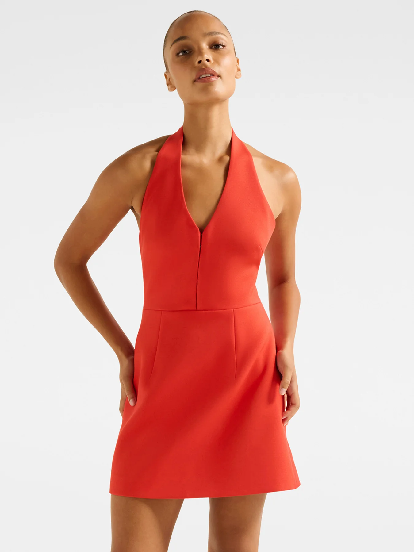 Ricki Halter Neck Hook and Eye Mini Dress - Image 2
