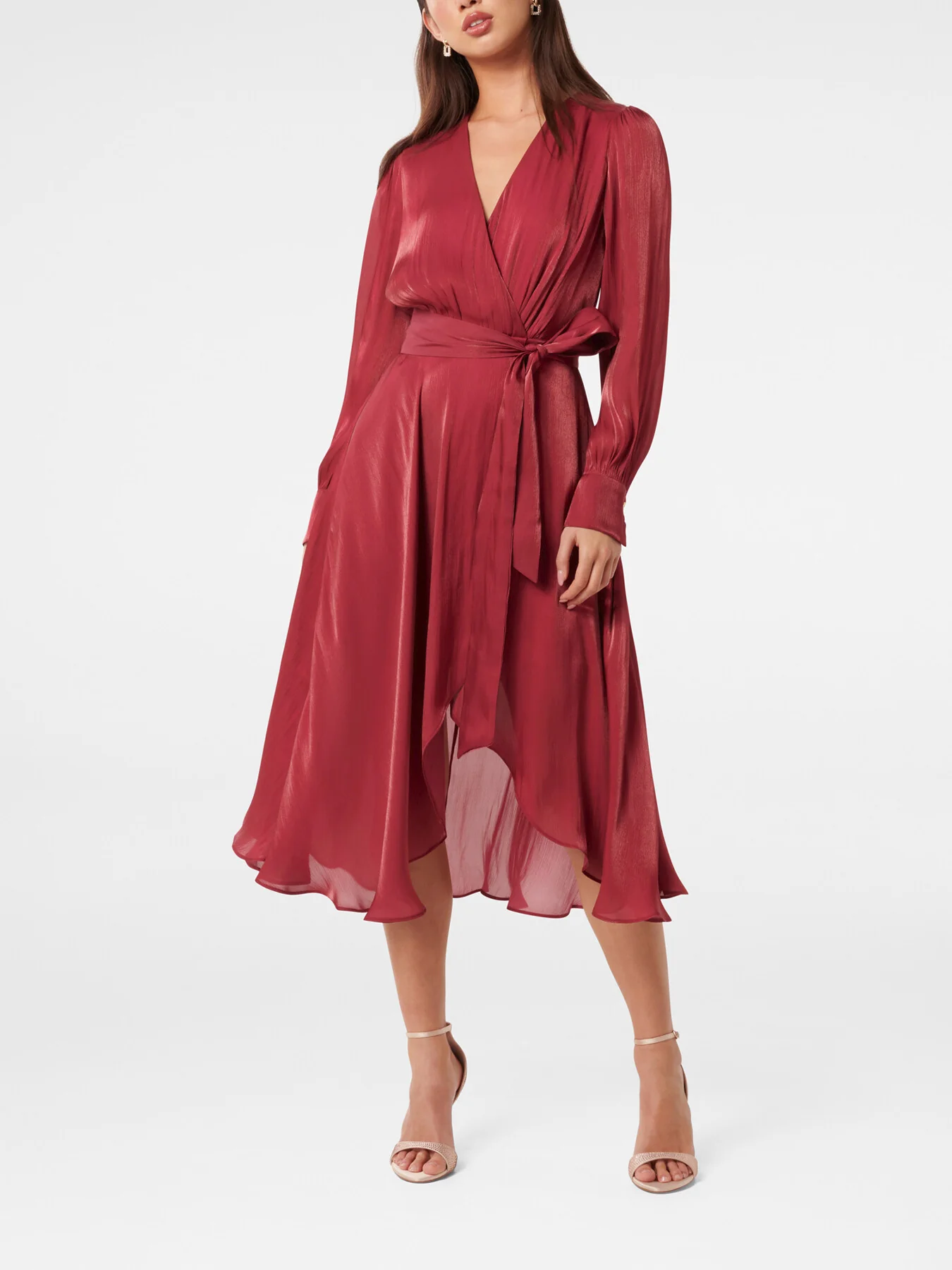 Mabel Metallic Wrap Midi Dress - Image 4