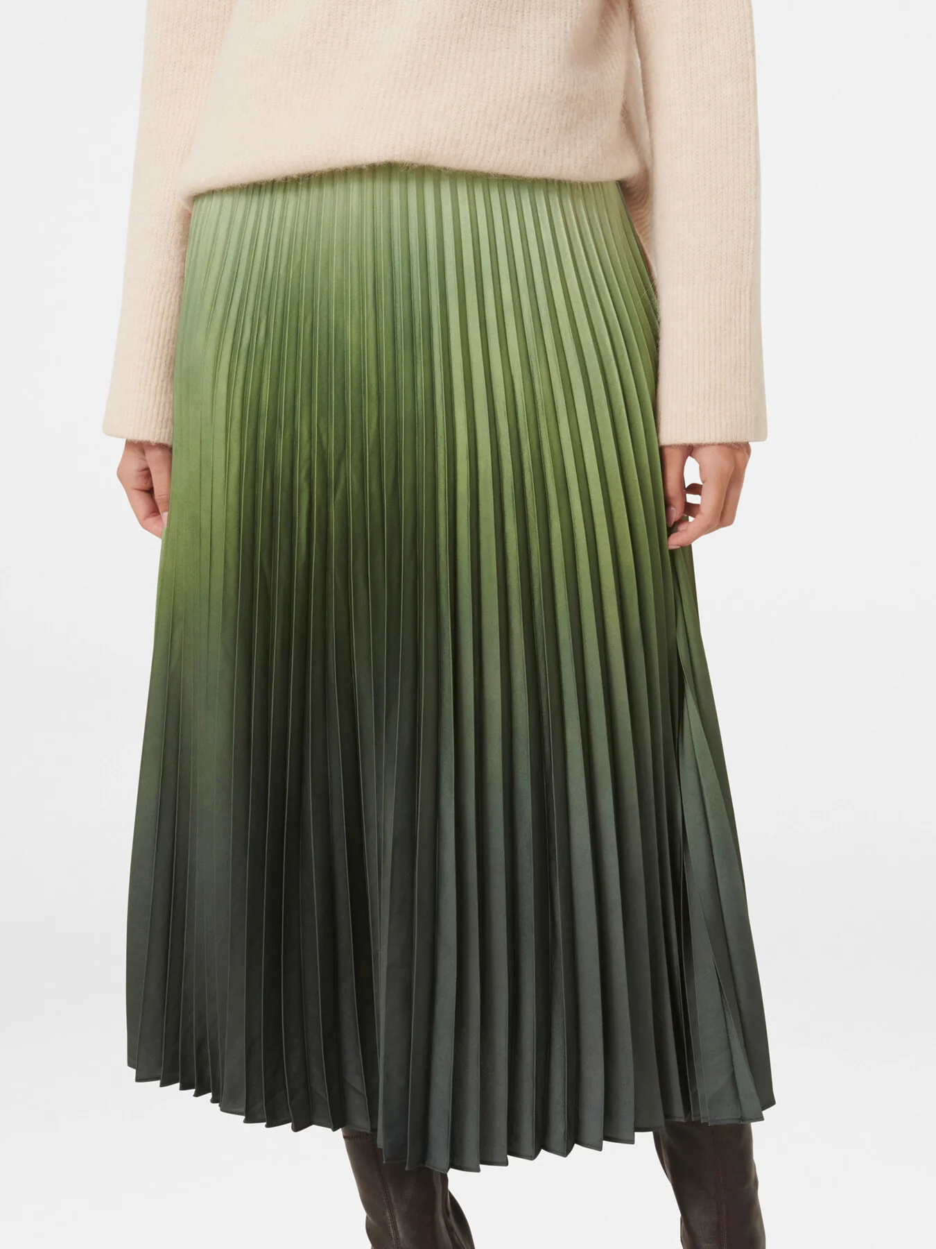 Evangeline Satin Pleated Skirt - Image 5