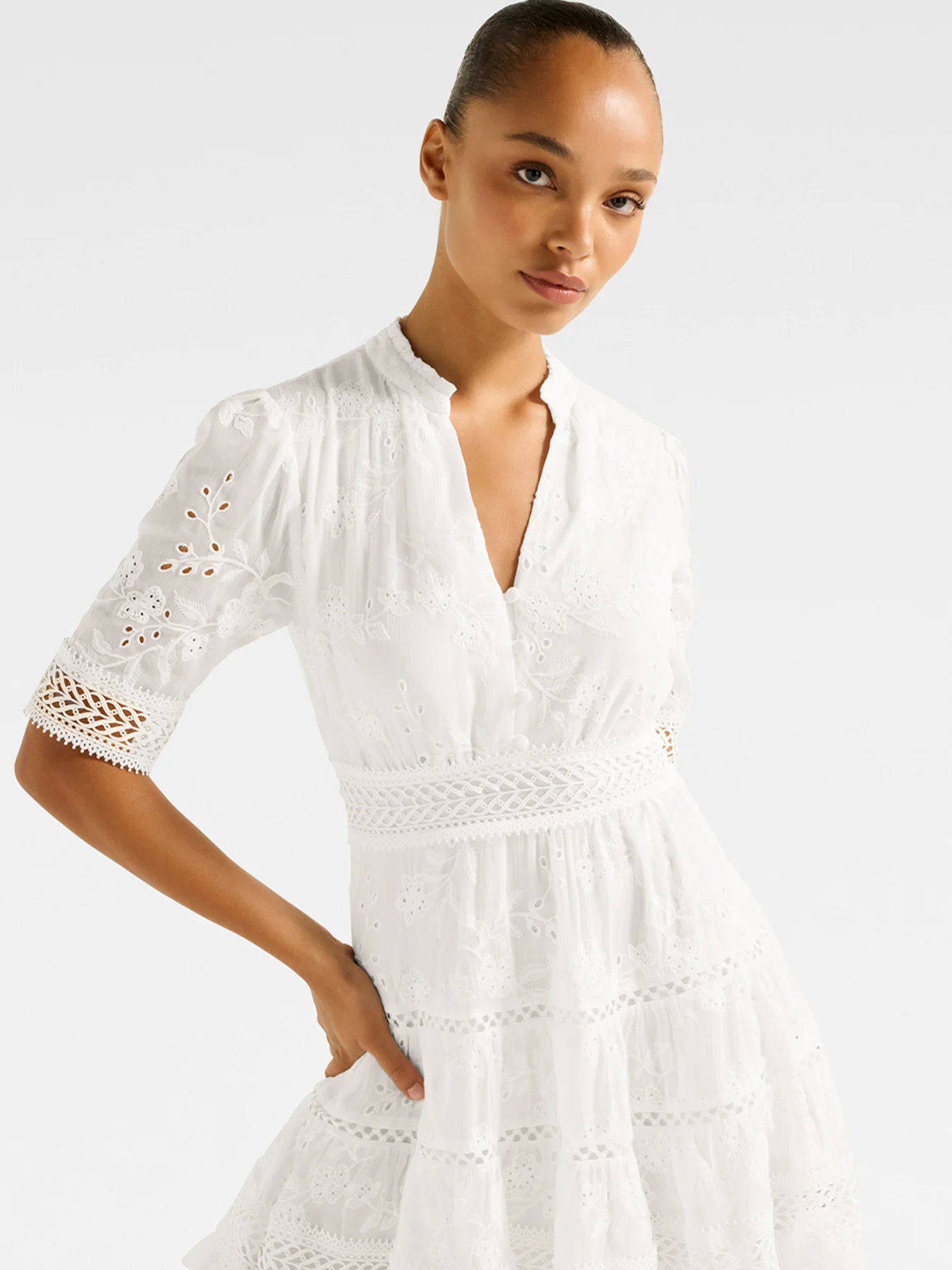 Lillian Trim Skater Mini Dress - Image 5