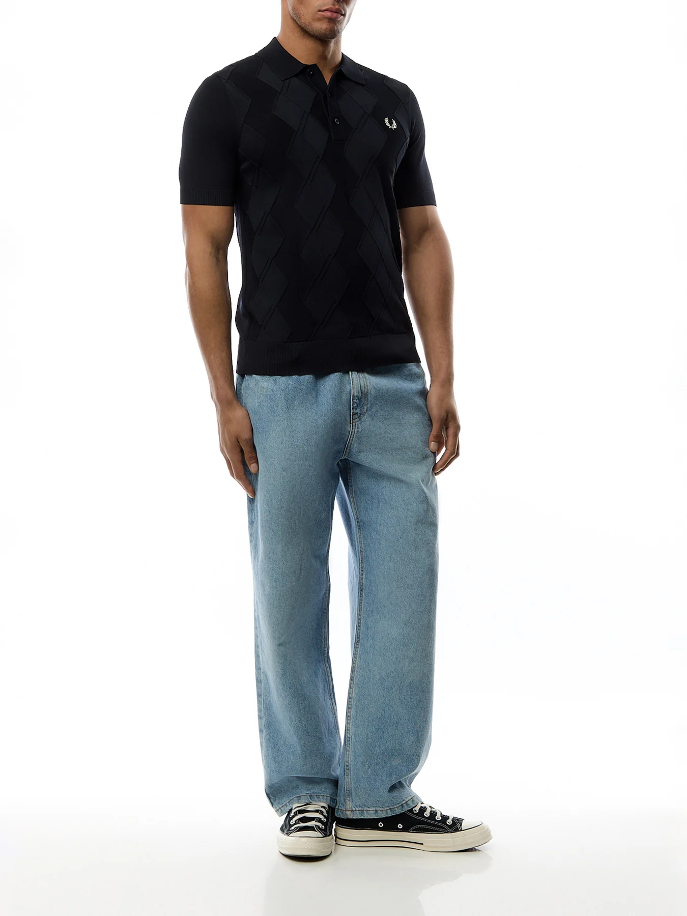 Cable Knitted Polo Shirt - Image 2