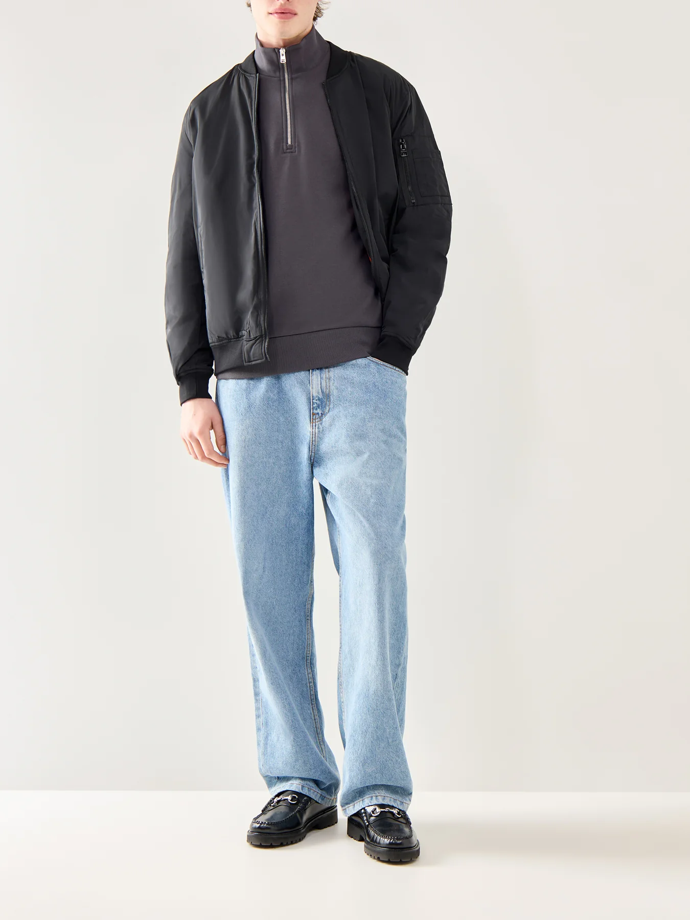 Half Zip Sweatshirt Black - Image 2