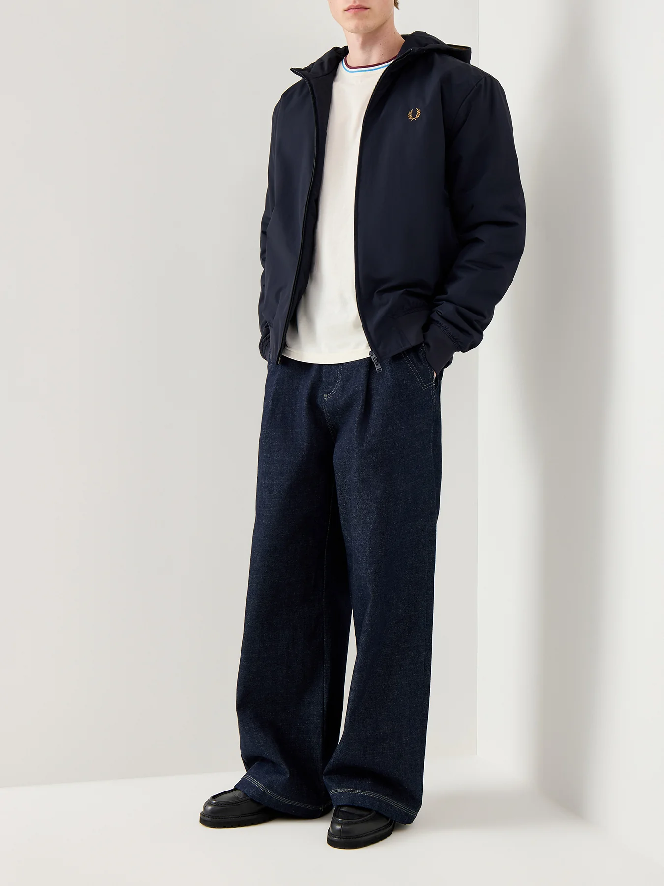 Hooded Brentham Jacket Navy - Image 2