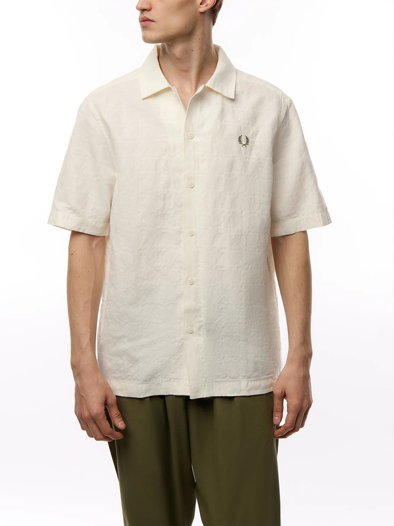 Jacquard Linen Blend S/S Shirt - Image 4