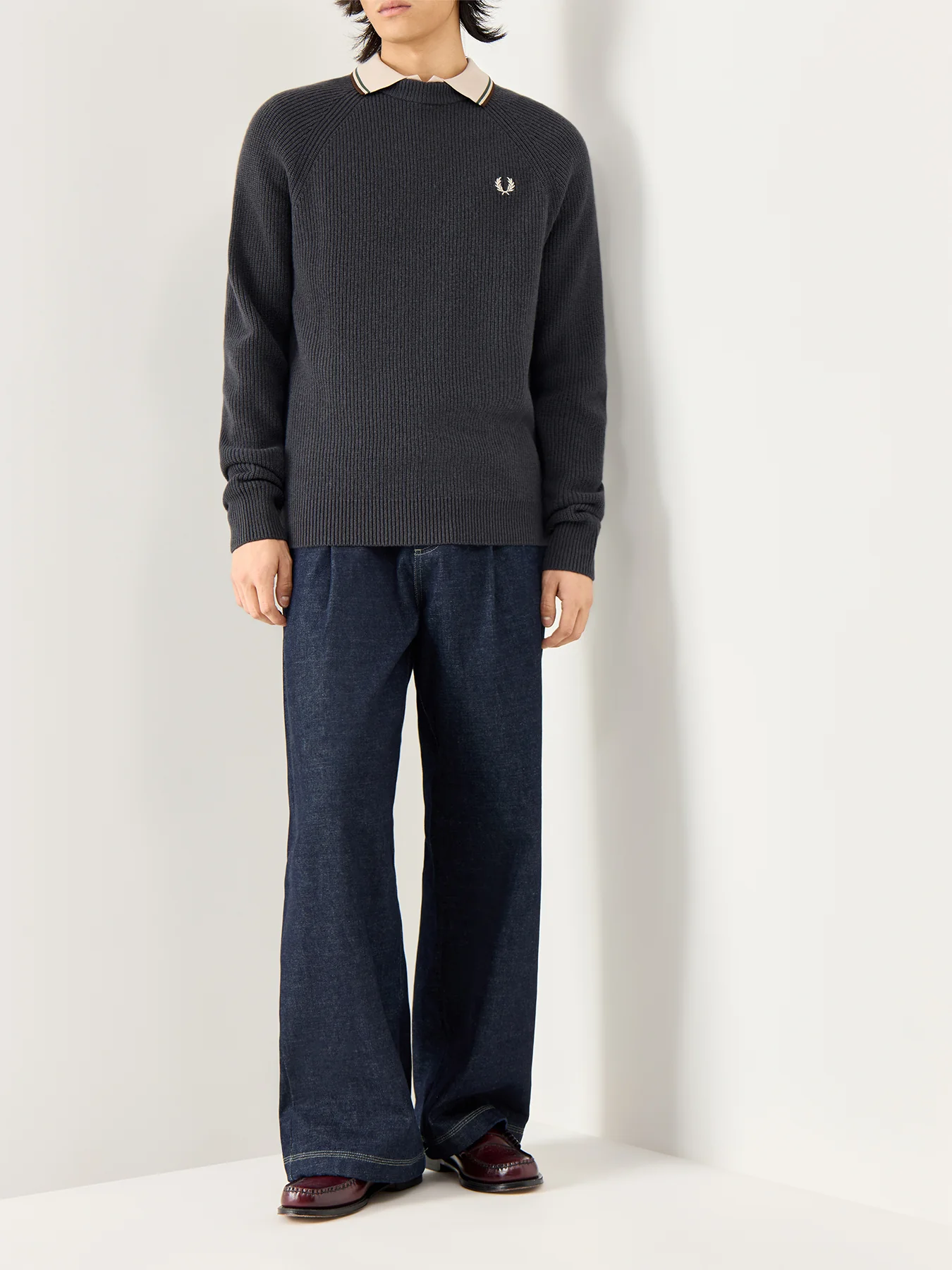 Lambswool Raglan Jumper Grey - Image 2