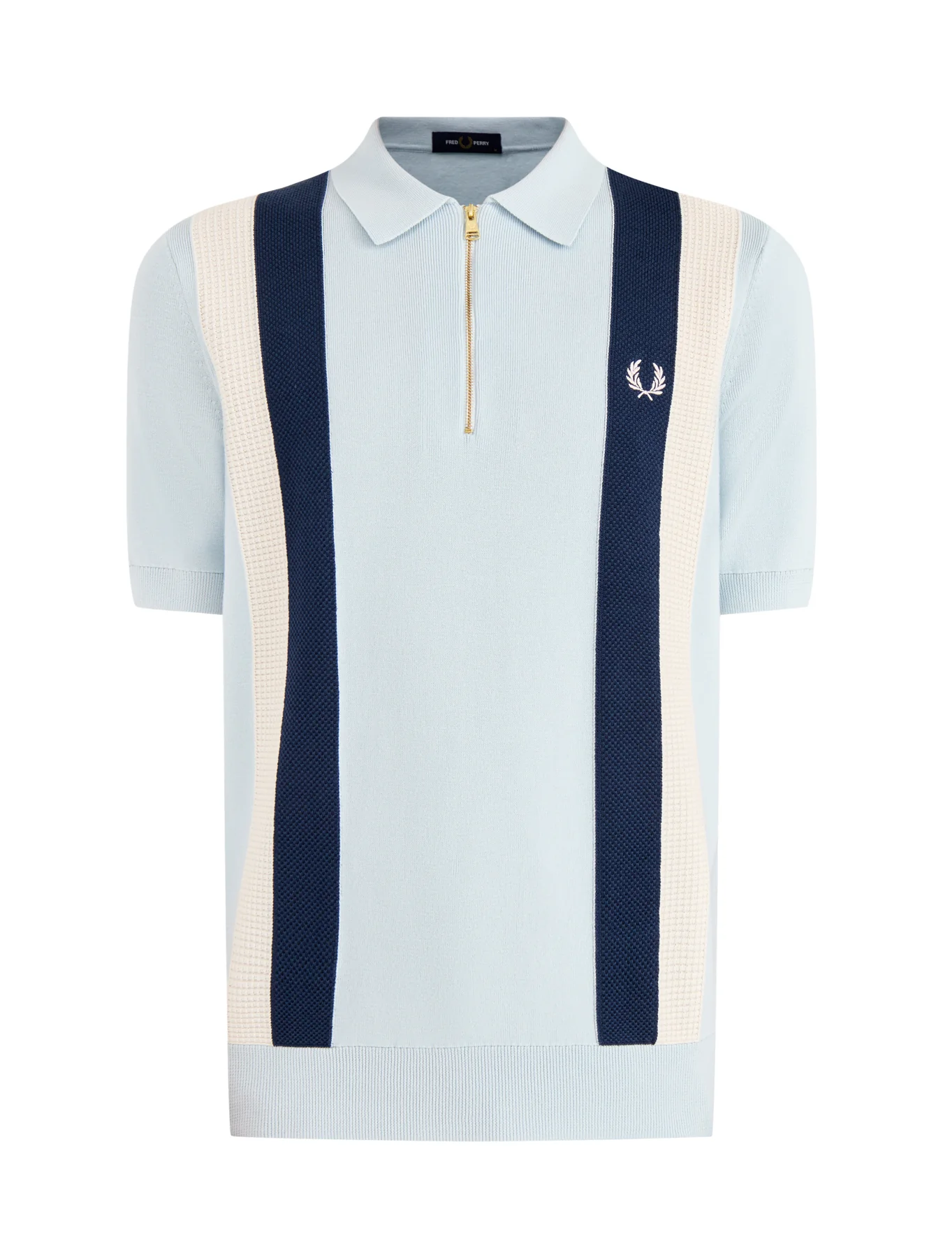 Multi Texture Knitted Zip Polo Mix