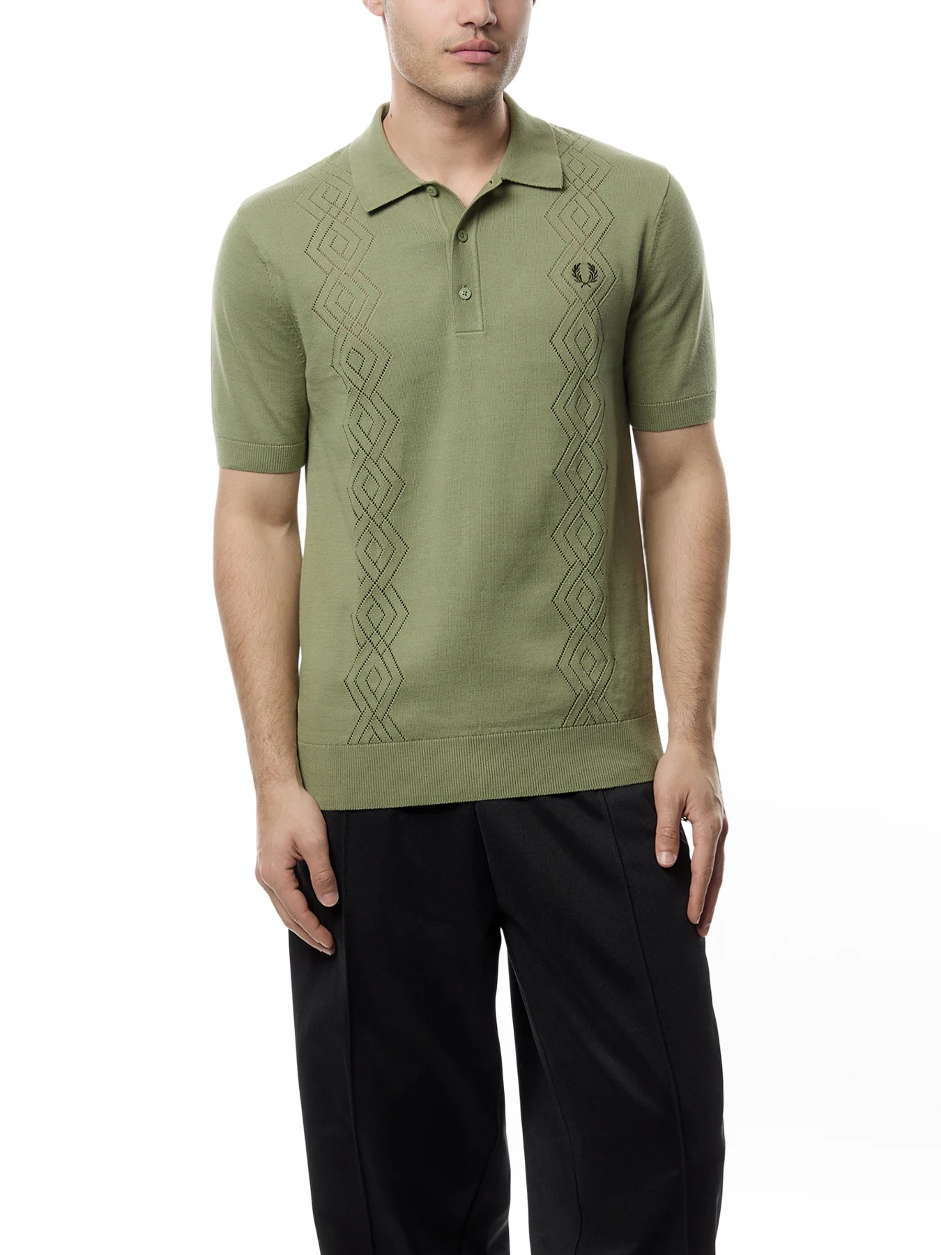 Pointelle Knitted Polo Shirt - Image 4