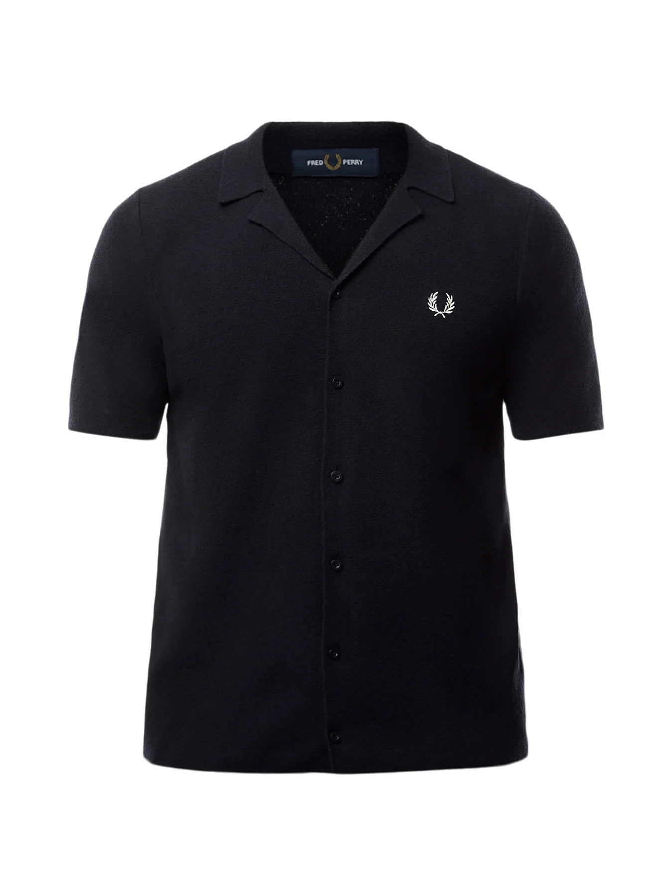 Revere Collar Knitted Short Sleeves Shirt