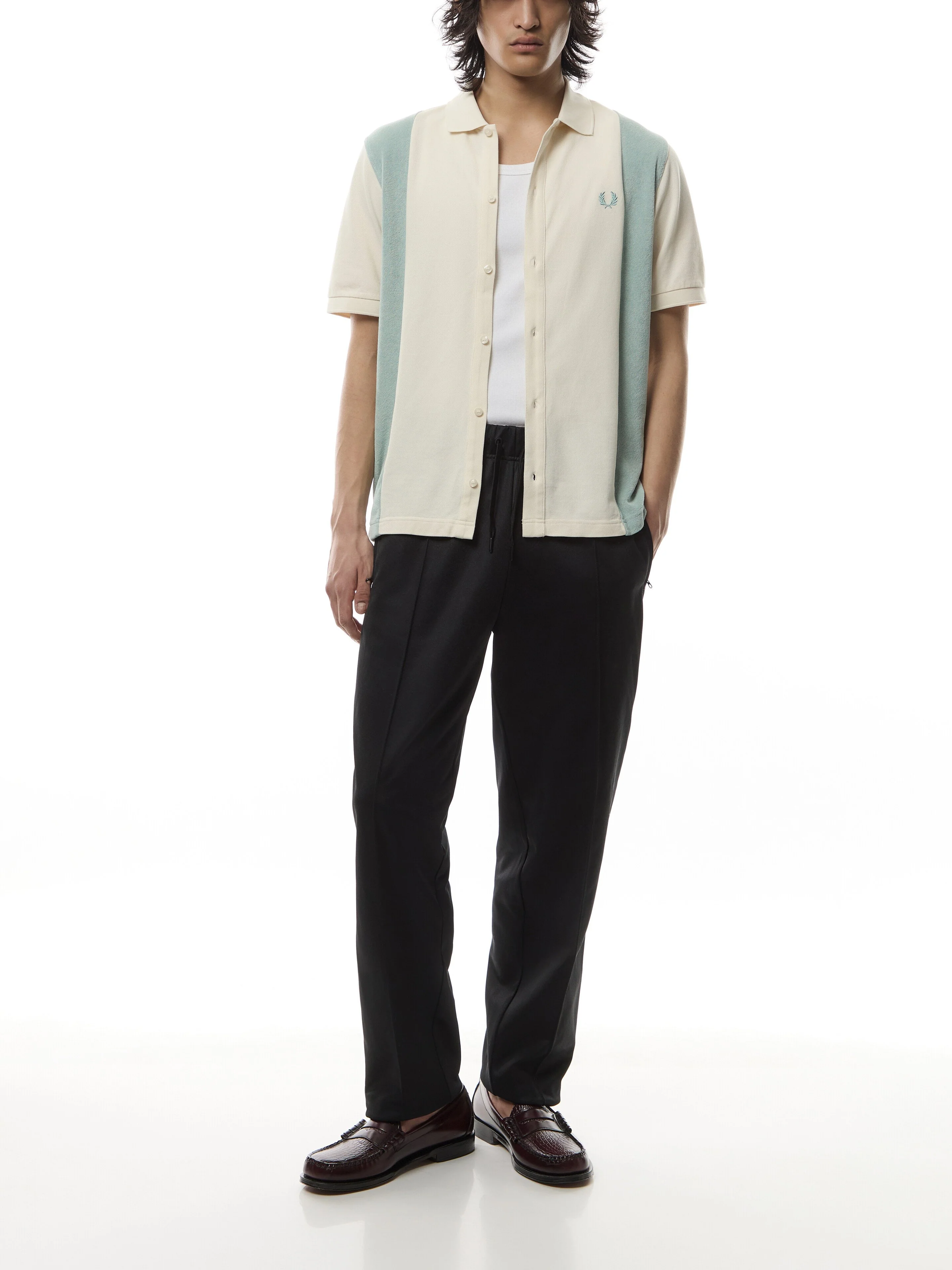 Towelling Panel Short Sleeve Polo Shirt - Image 2