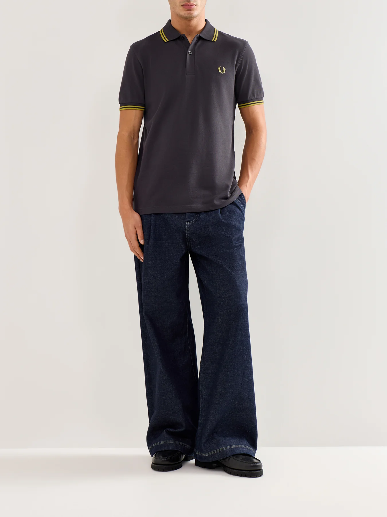 Twin Tipped Polo Shirt Black/White - Image 2