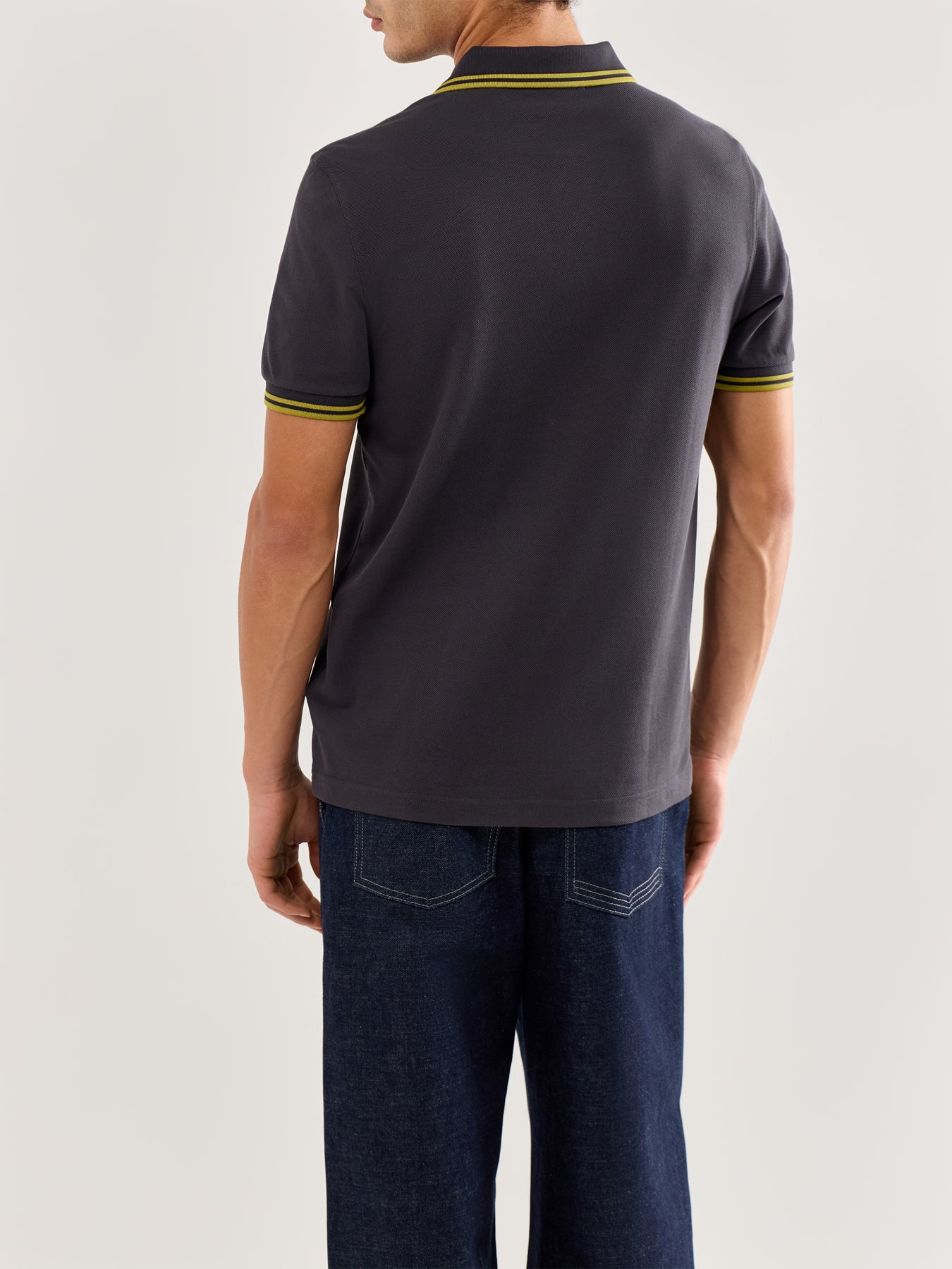 Twin Tipped Polo Shirt Black/White - Image 5