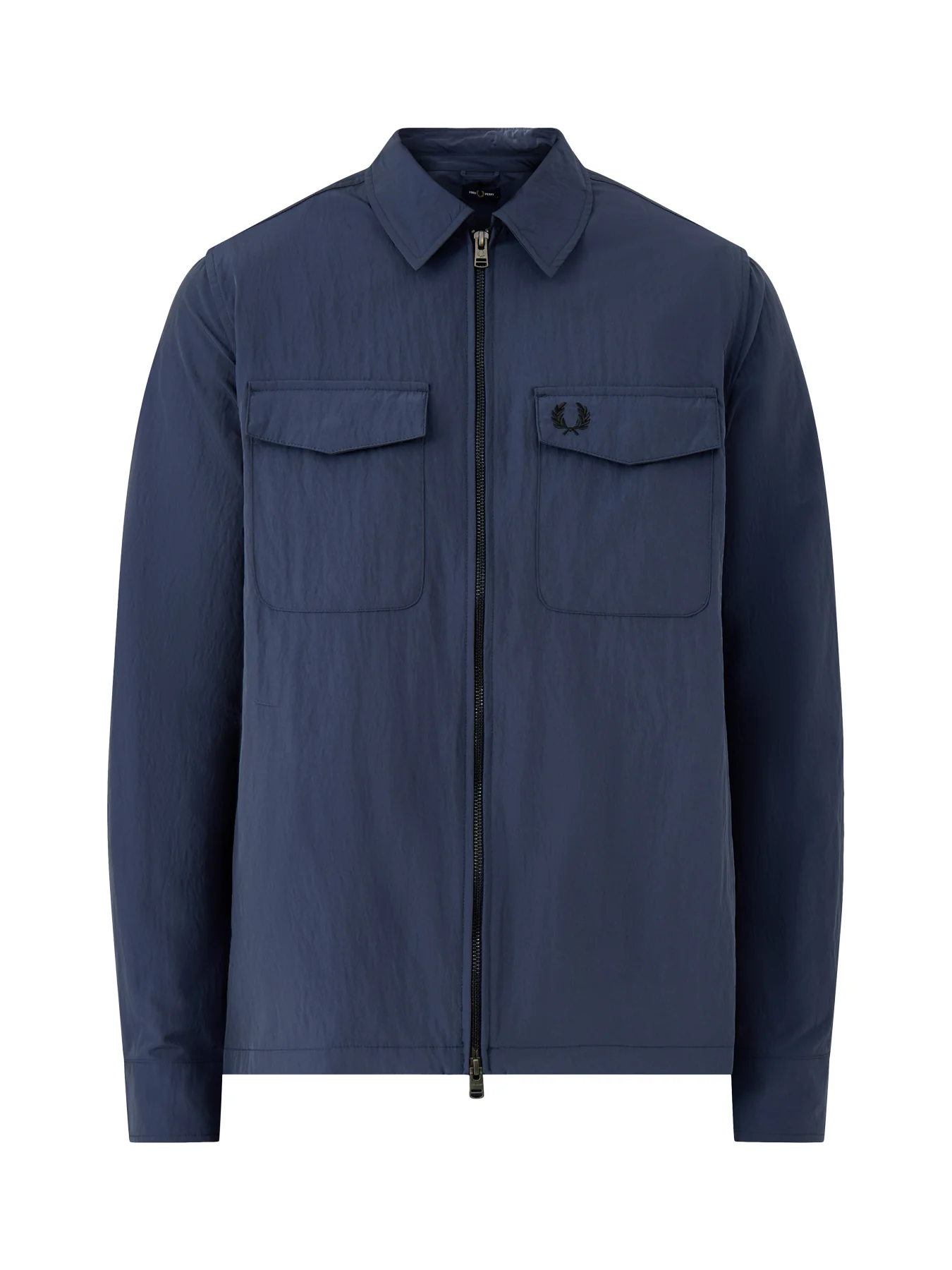 Zip Through Long Sleeves Overshirt Black