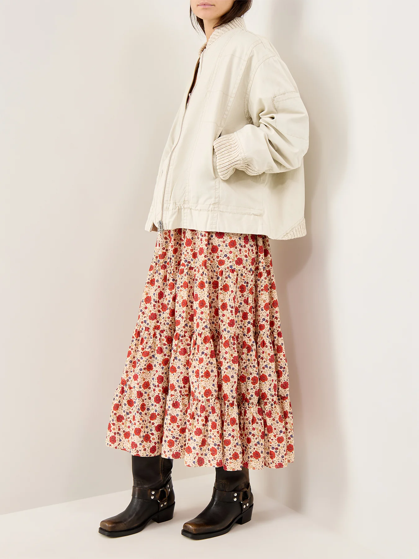 Jax Washed Bomber Jacket Almond - Image 2