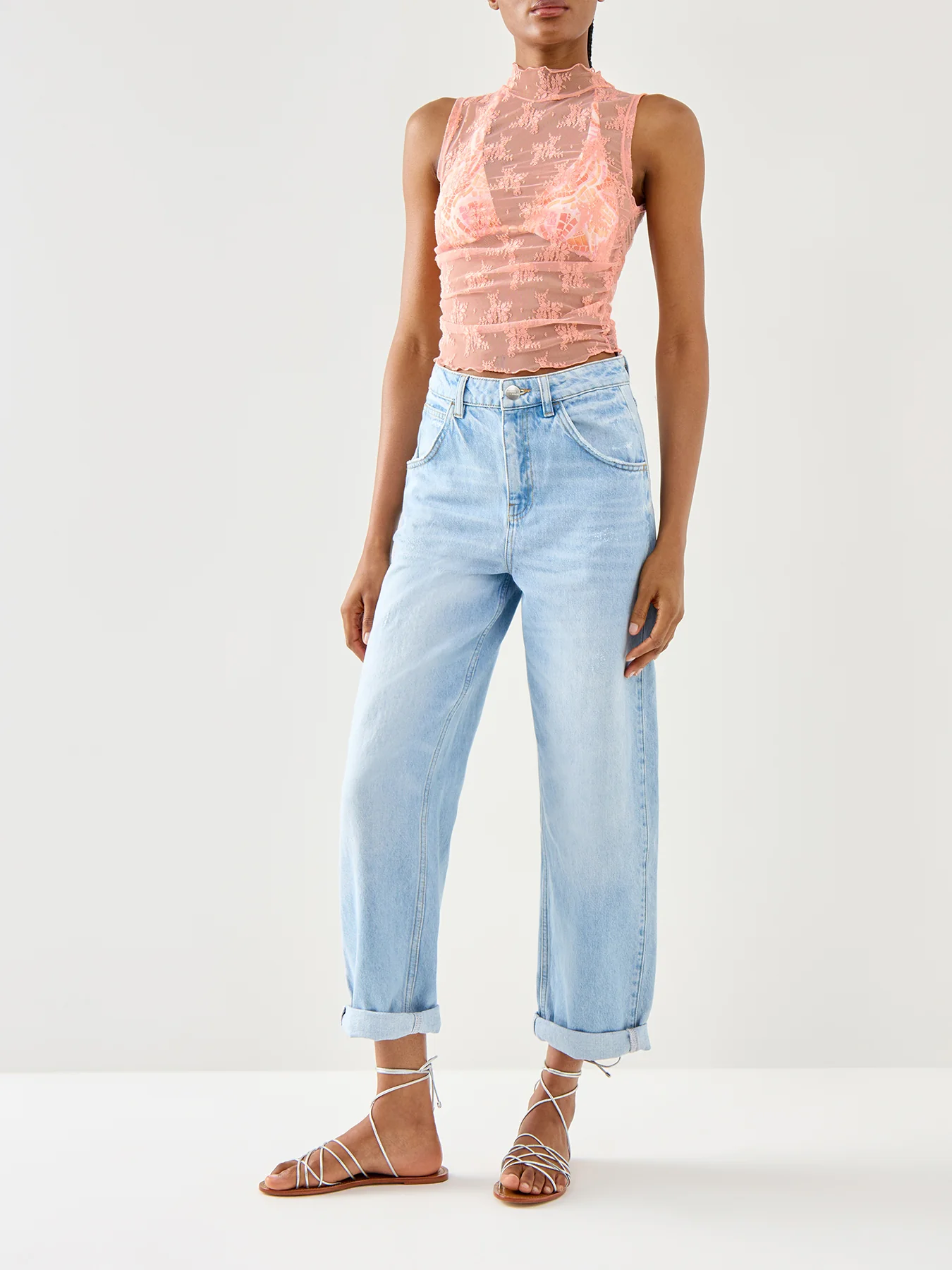 Solid Nice Try Muscle Tank Lace Sheer - Image 2