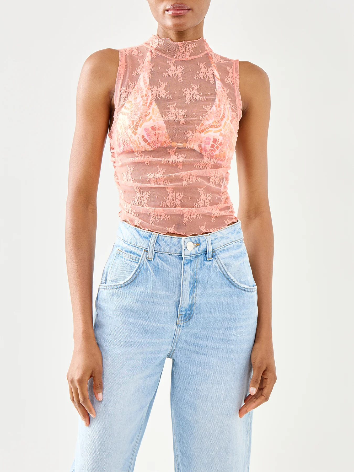 Solid Nice Try Muscle Tank Lace Sheer - Image 4