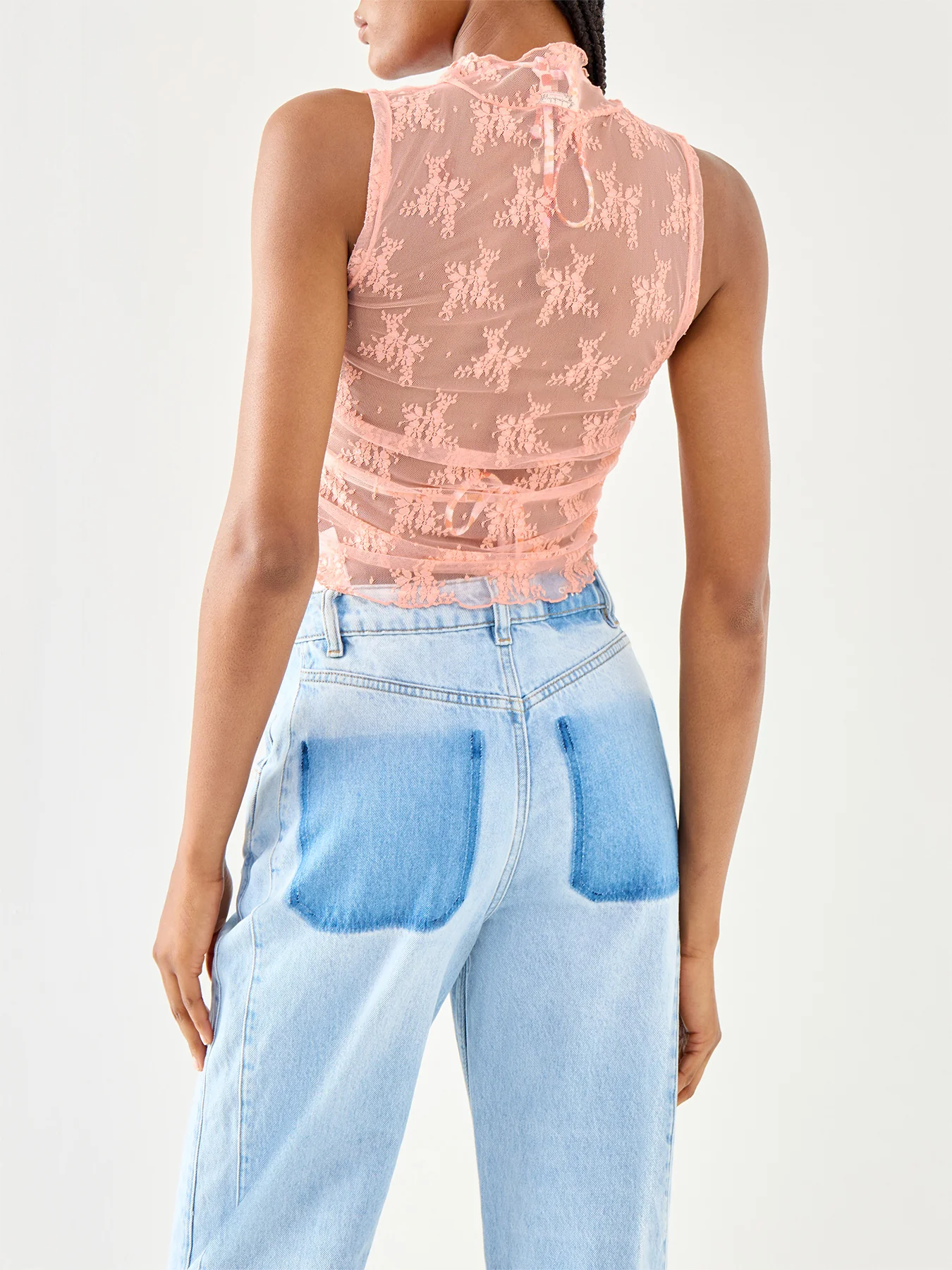 Solid Nice Try Muscle Tank Lace Sheer - Image 5