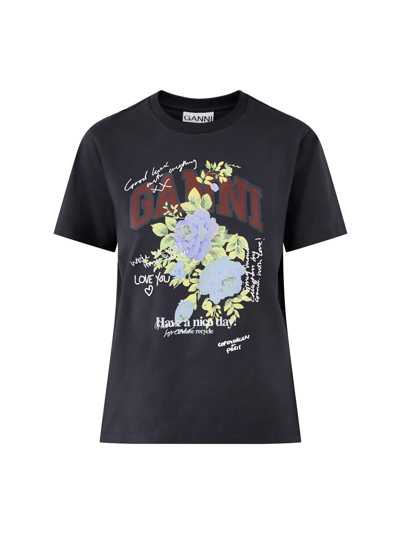 Basic Cotton Jersey Rose T-Shirt Black