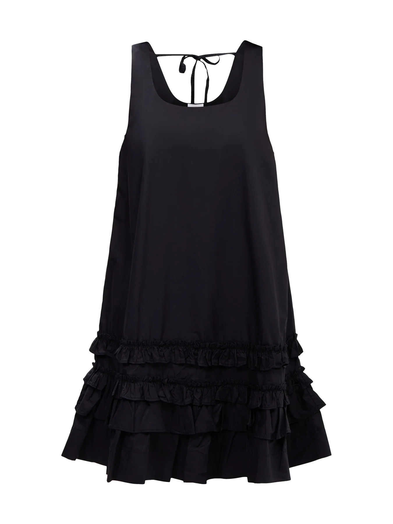 Cotton Poplin U-neck Mini Dress