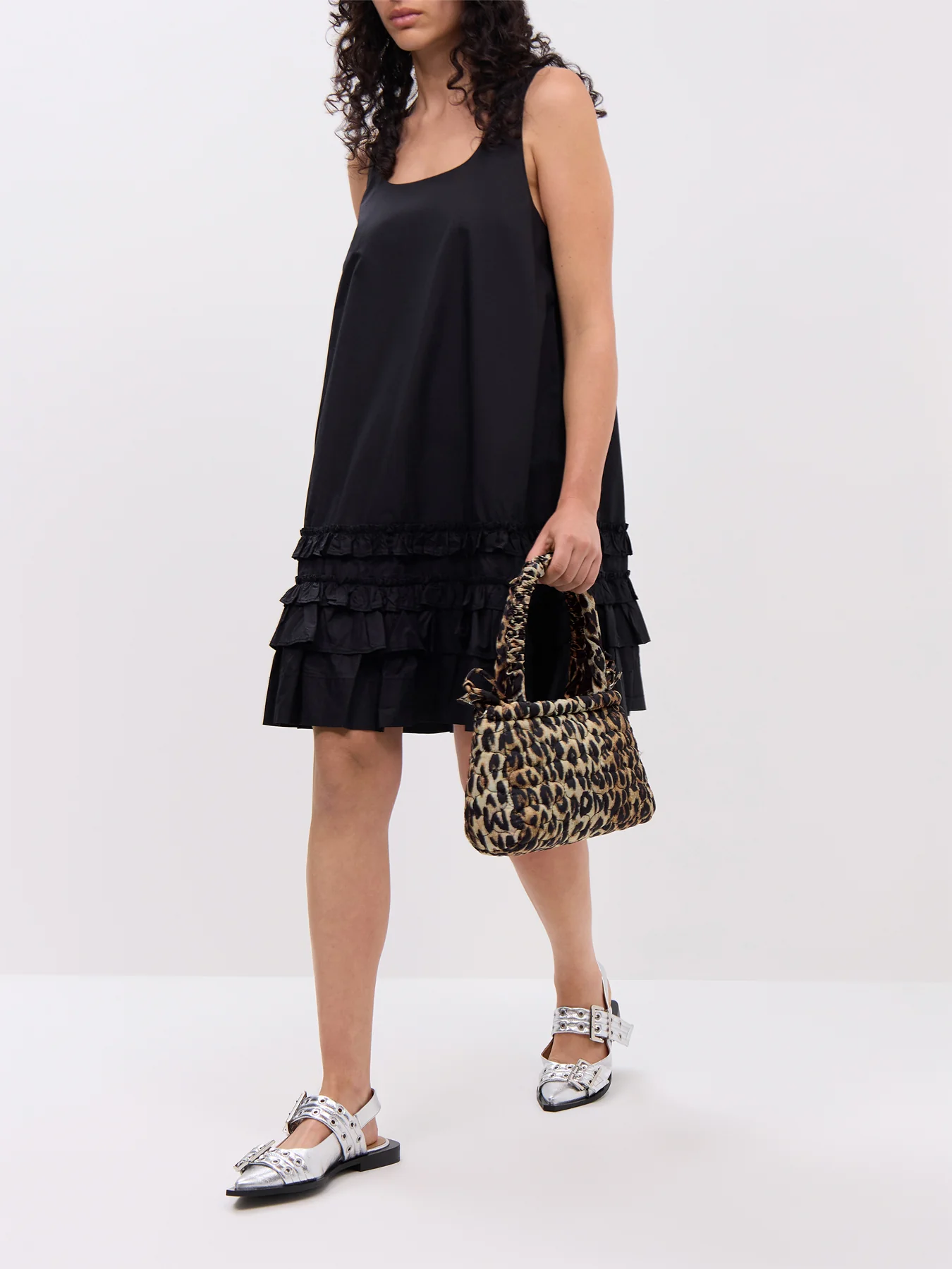 Cotton Poplin U-neck Mini Dress - Image 2