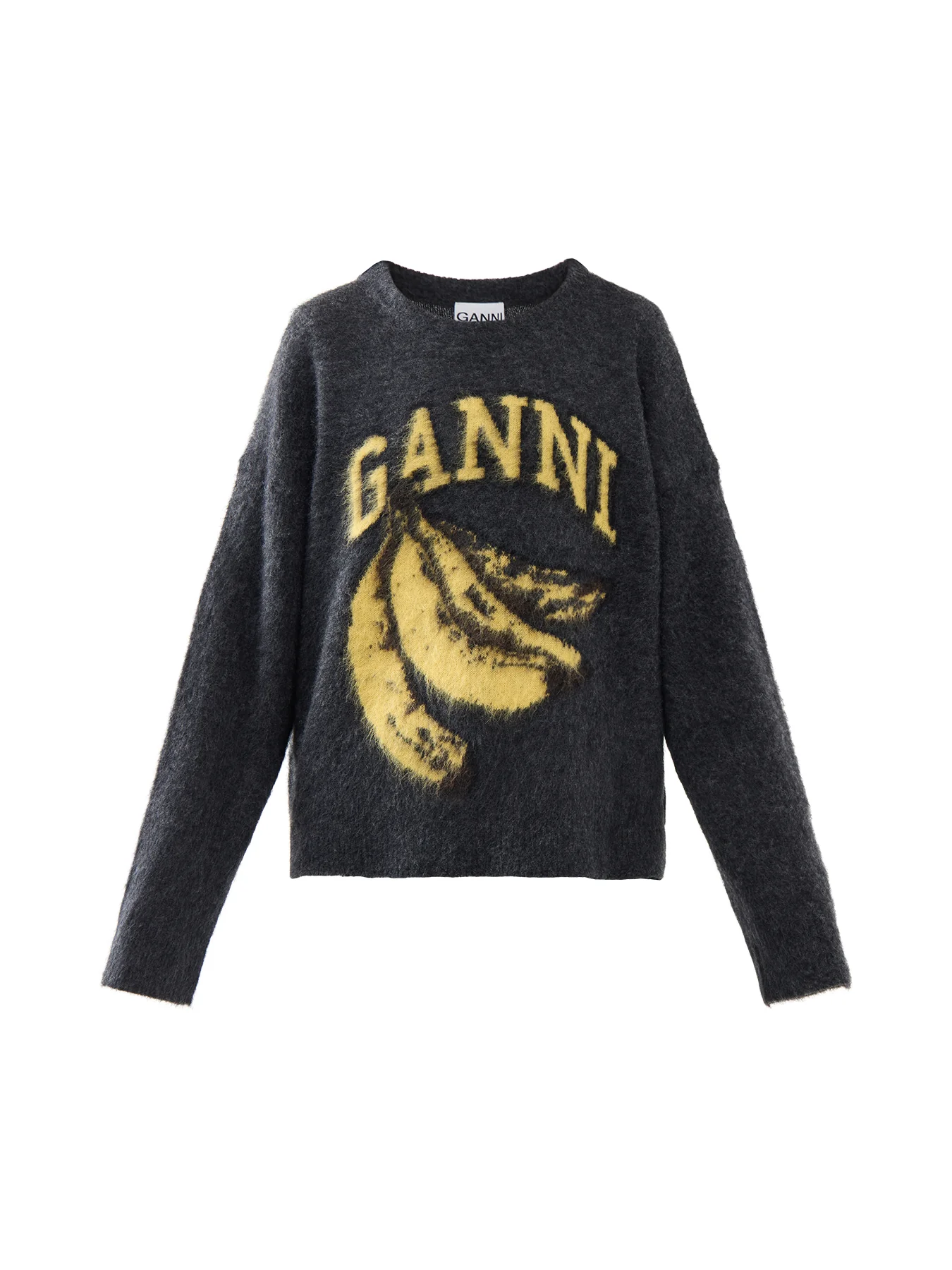 Fine Brushed Alpaca Banana Oversized O-Neck