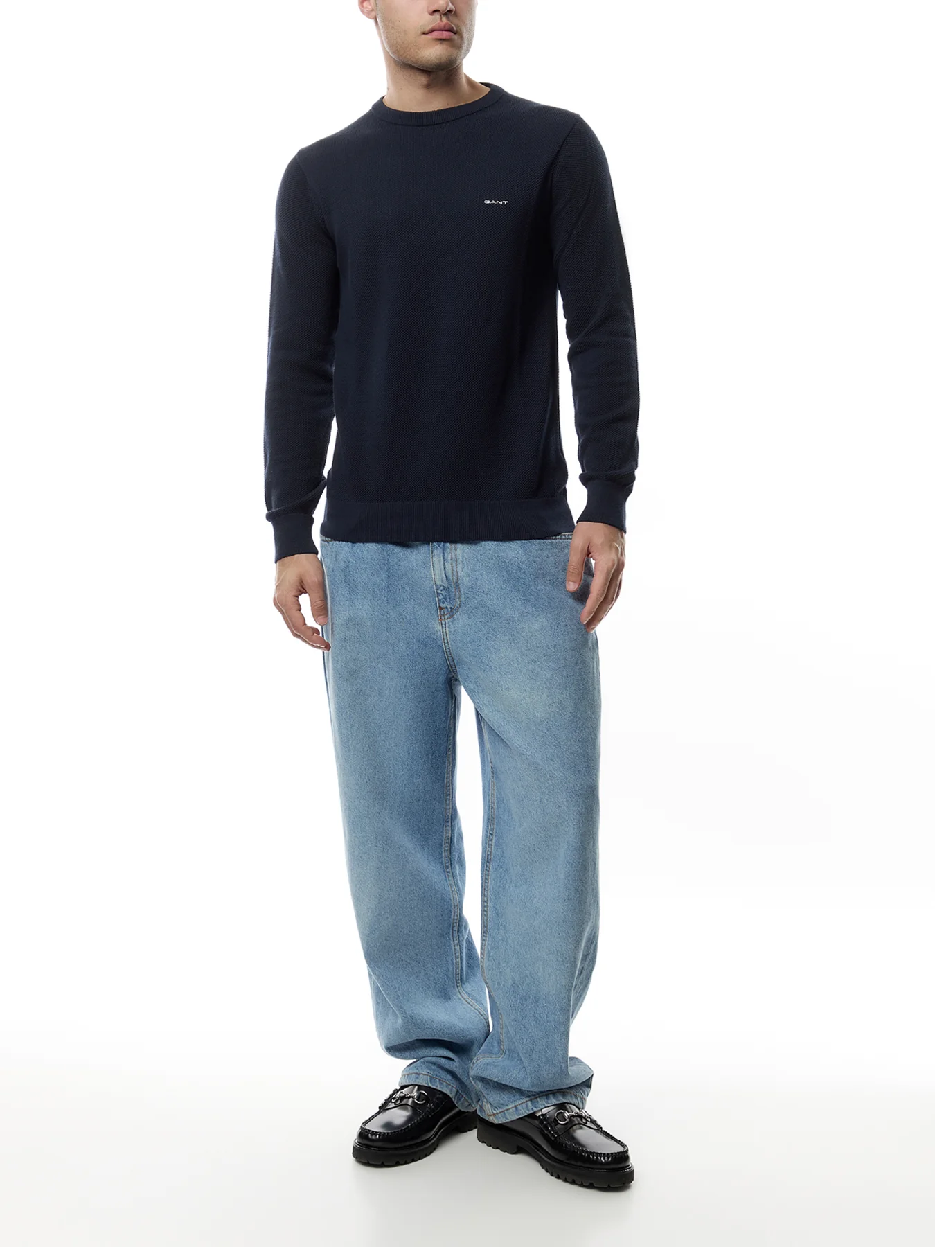 Cotton Pique Crew Neck Knit - Image 2