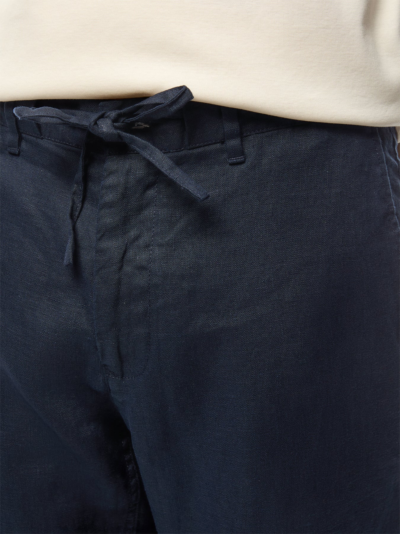 Relaxed Fit Linen Drawstring Pants - Image 3