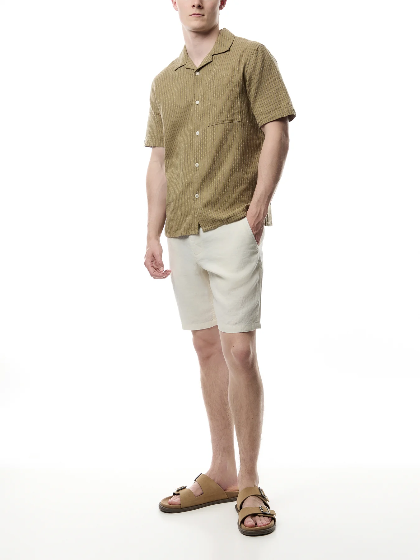 Relaxed Fit Linen Drawstring Shorts - Image 2