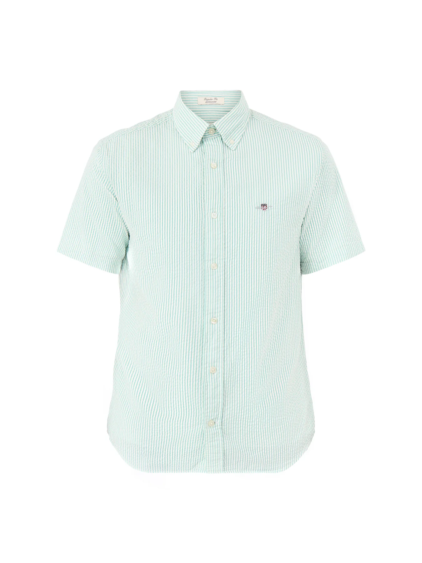 GANT Seersucker Stripe Short Sleeve Shirt Turquoise