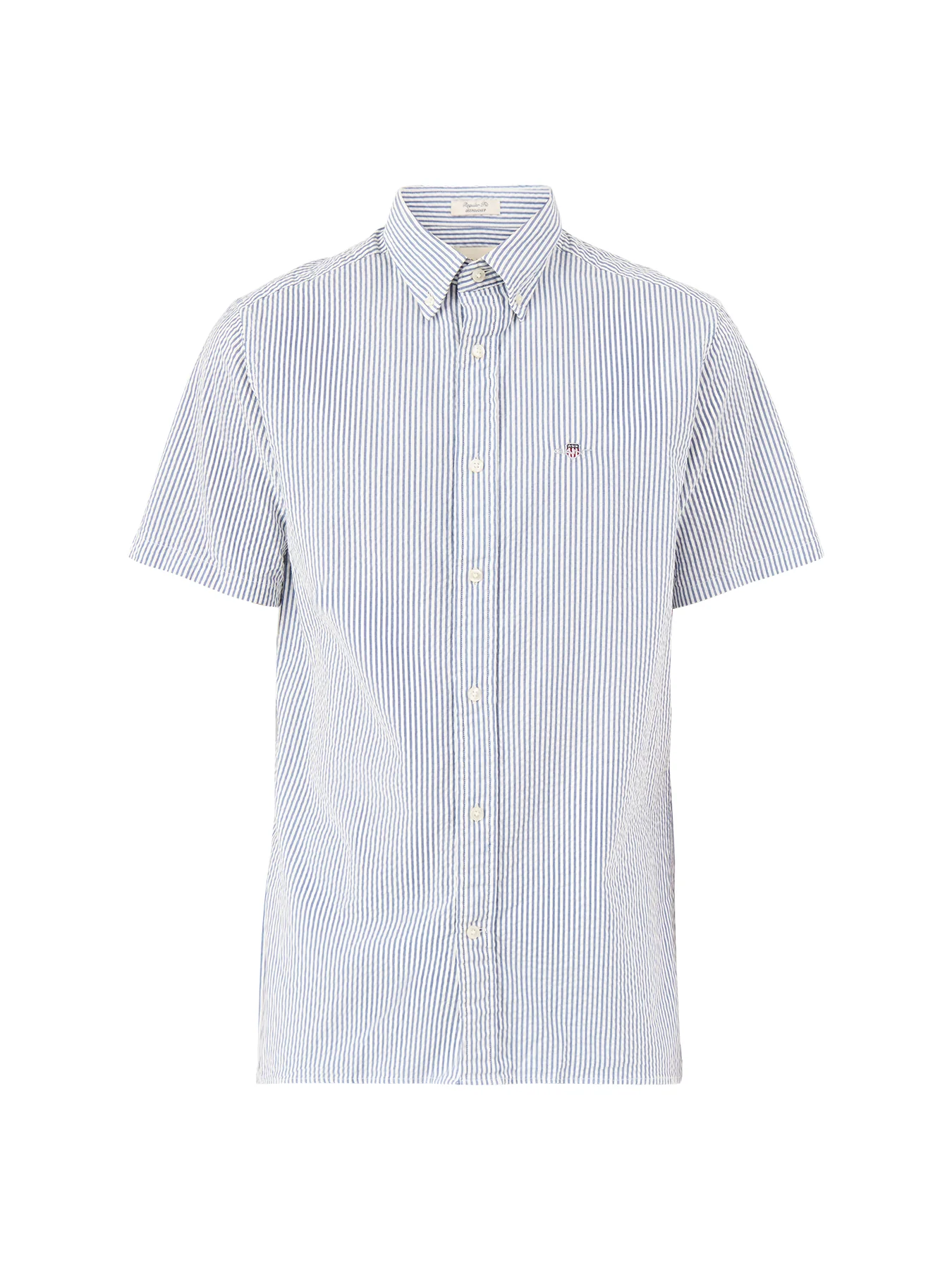 GANT Seersucker Stripe Short Sleeve Shirt Blue