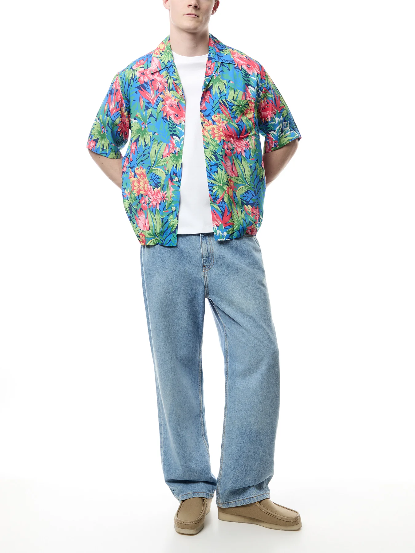 Relaxed Fit Tropical Print Short Sleeve Shirt - Image 2