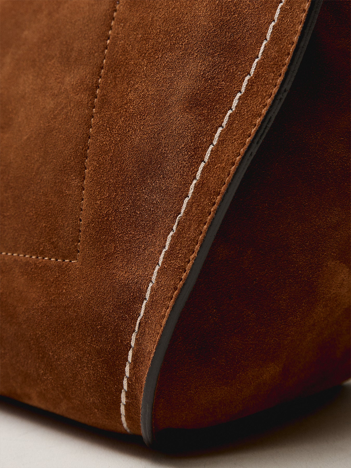 Bloom Suede Shoulder Tote Cognac - Image 5