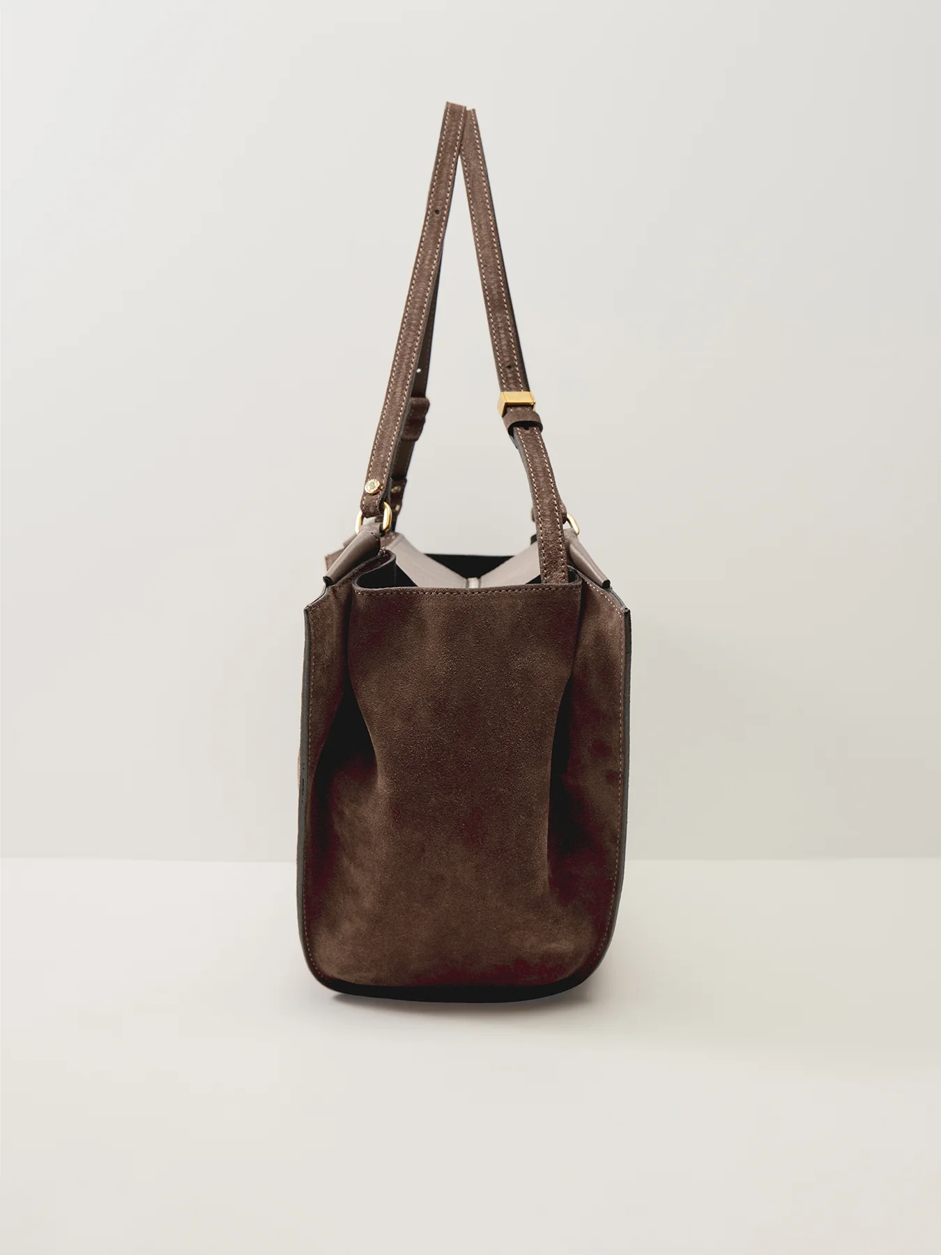 Bloom Suede Shoulder Tote Moka - Image 4