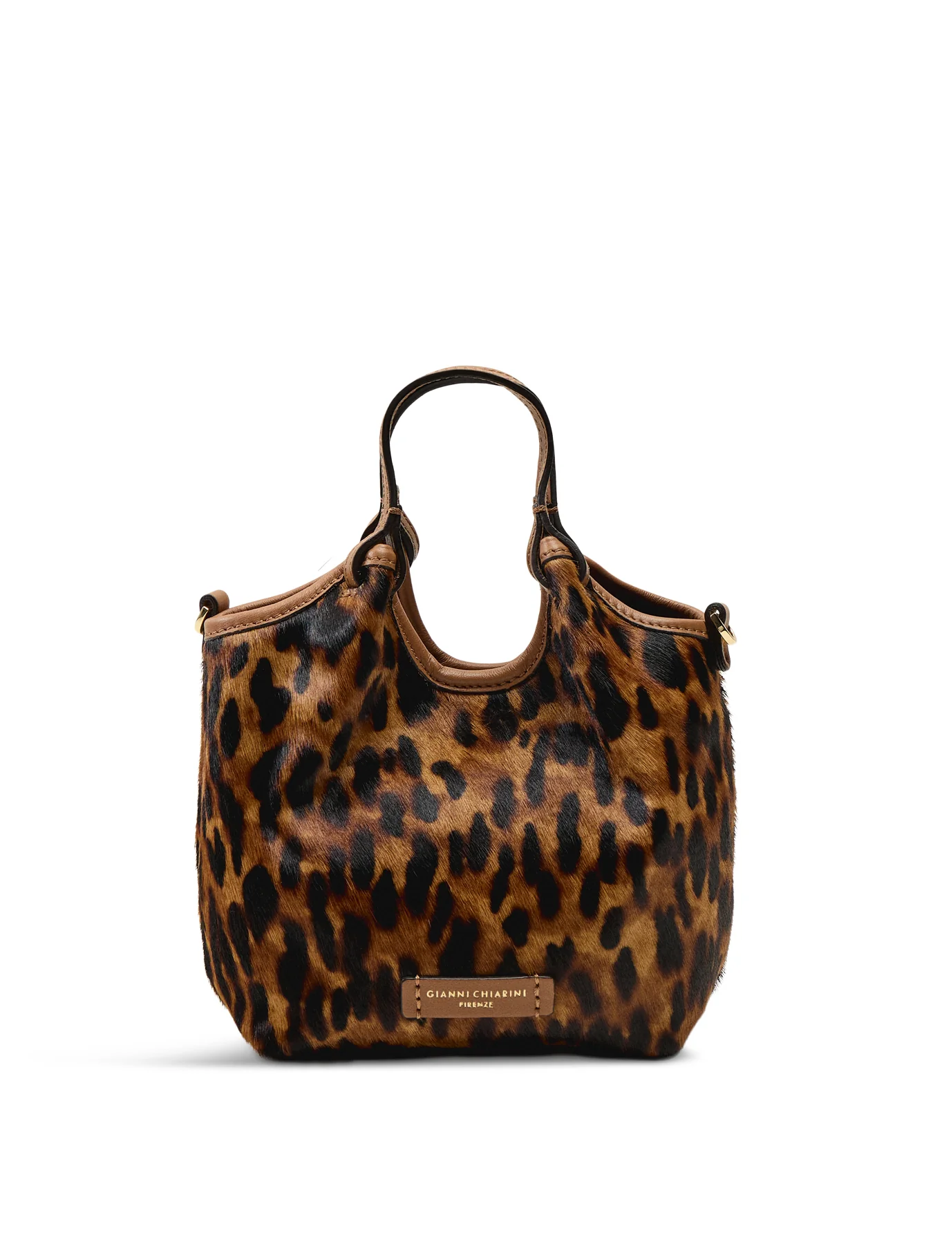 Dua Lynx Small Leather Crossbody Bag Leopard