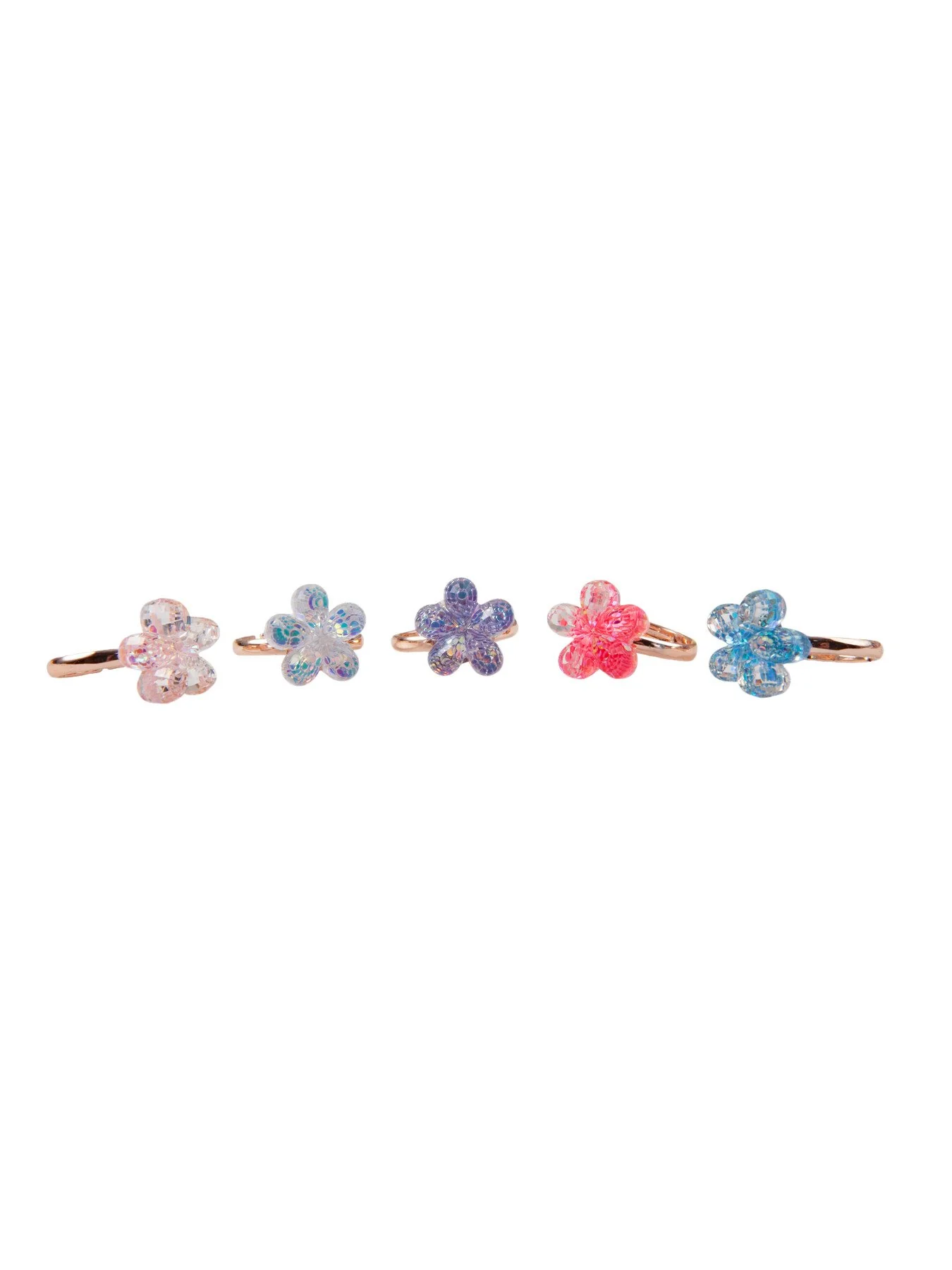 Shimmer Flower Rings Set