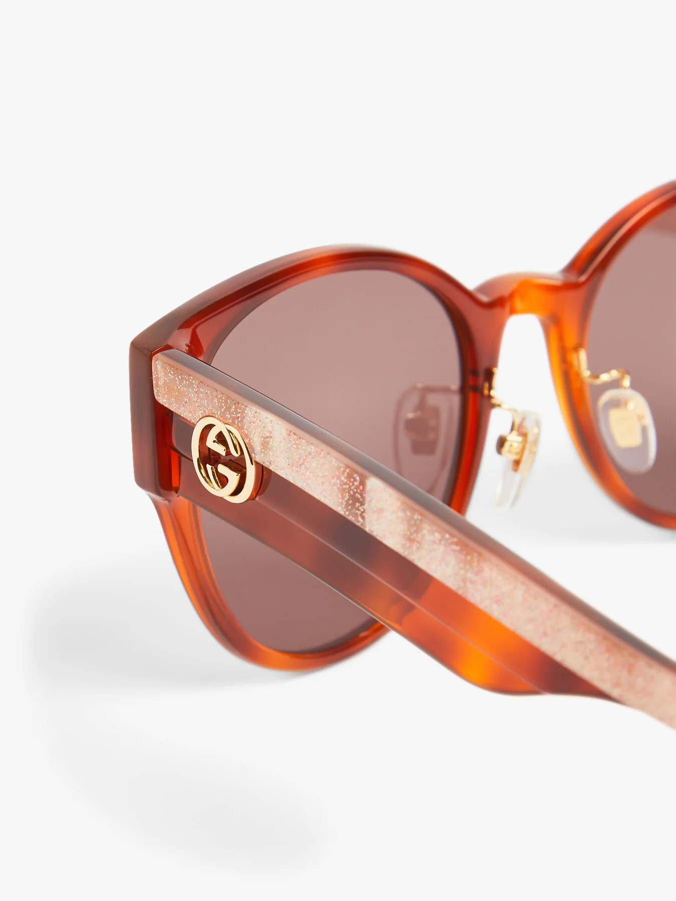 GG1304SK Gucci Stripe Recycled Acetate Round Sunglasses - Image 3