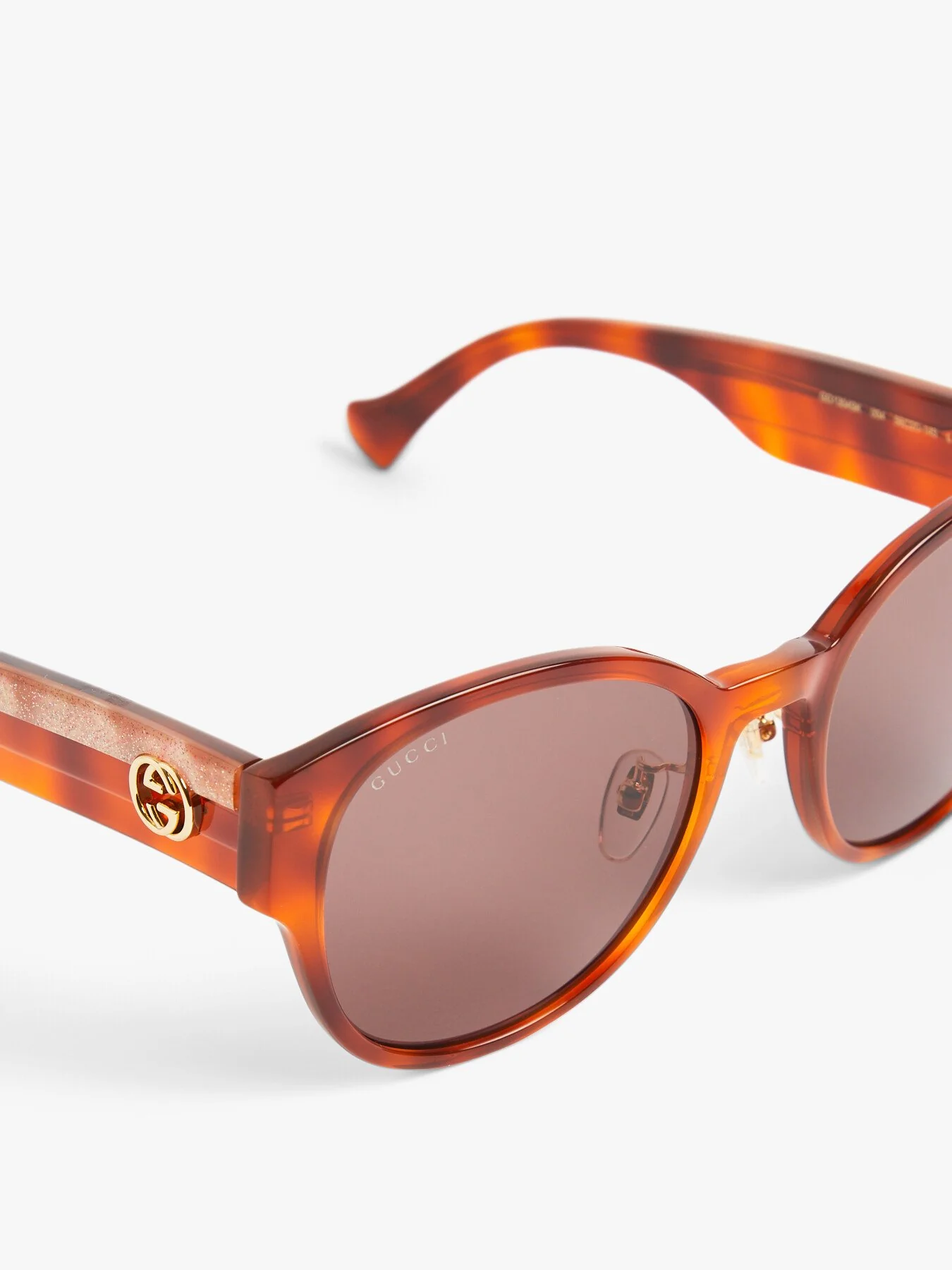 GG1304SK Gucci Stripe Recycled Acetate Round Sunglasses - Image 4