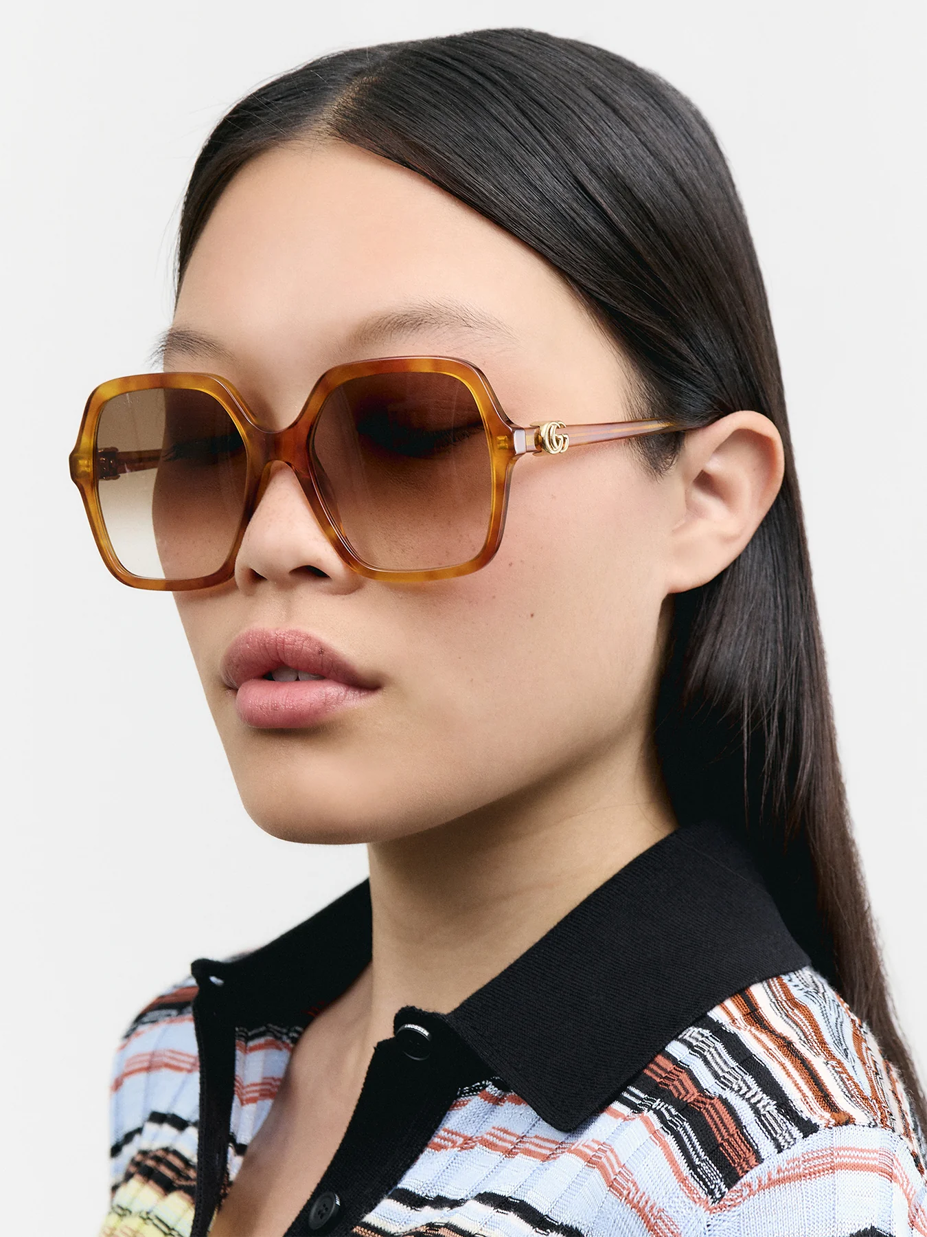 GG1072S Mini Running Square Acetate Sunglasses - Image 2