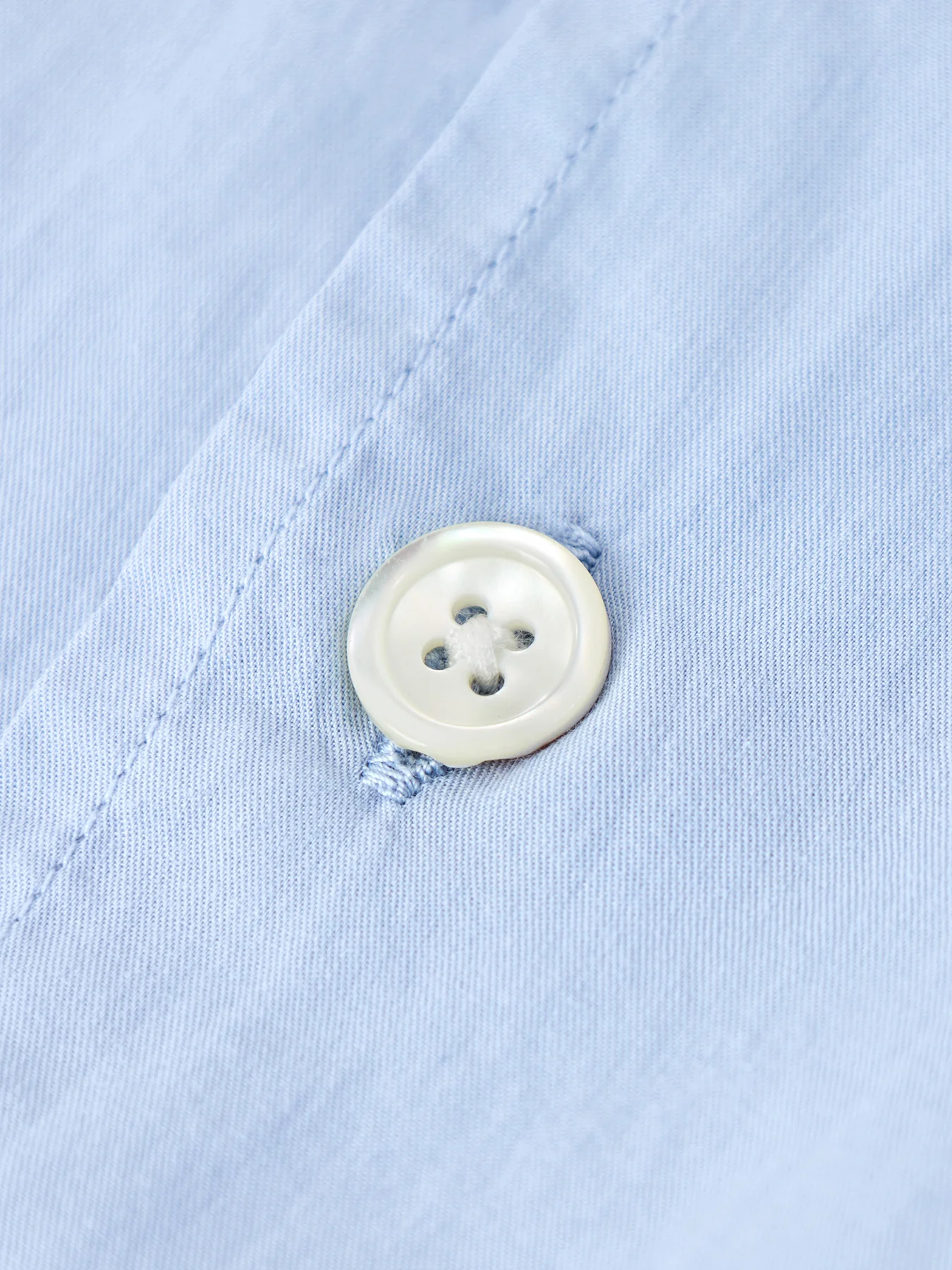 Patterned Linen Shirt Blue - Image 3