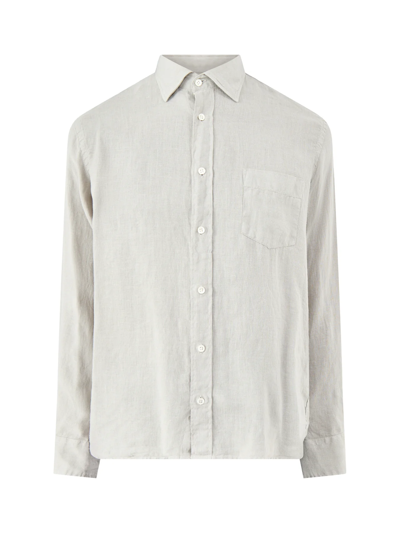 Patterned Linen Shirt Green