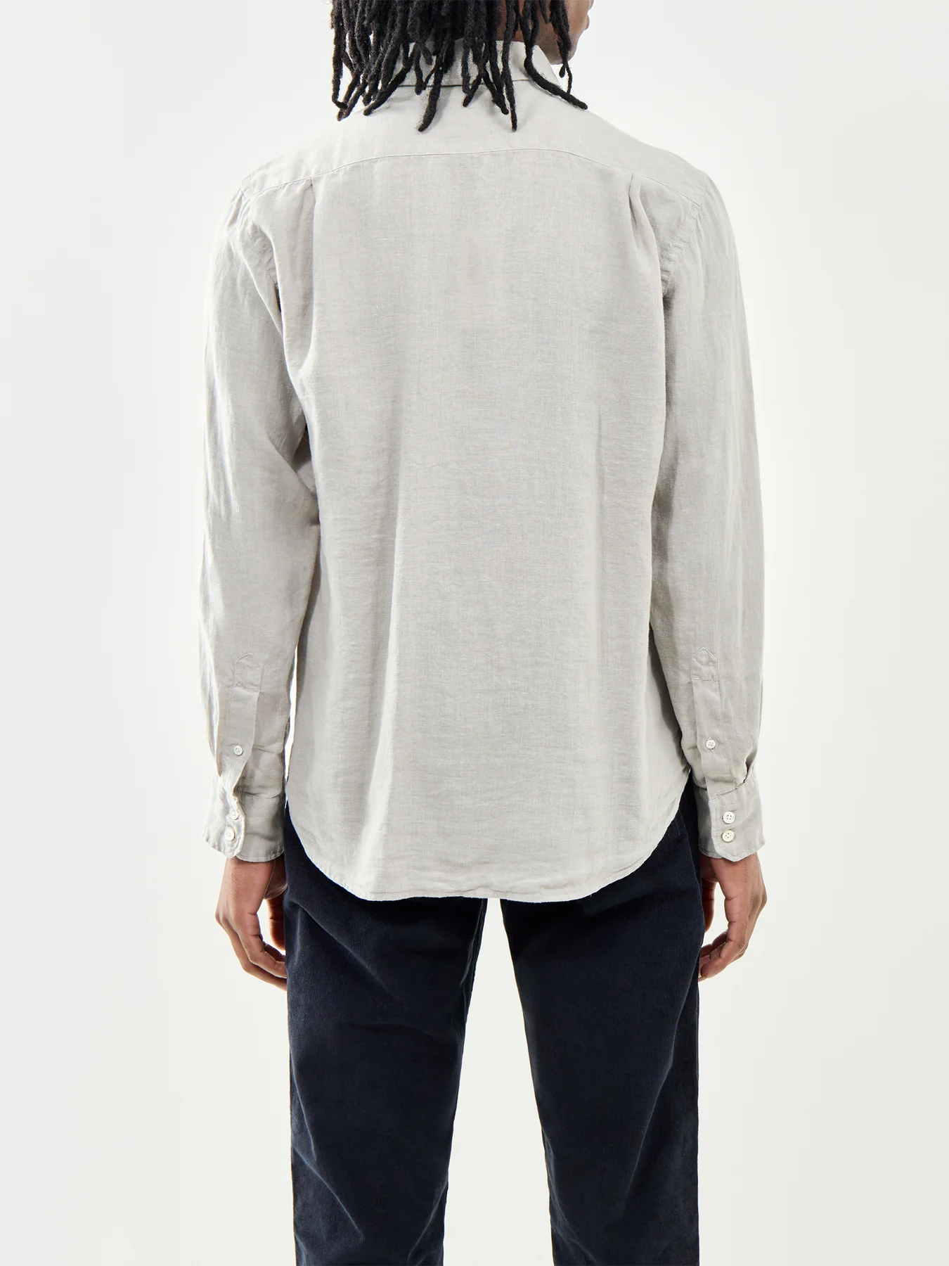 Patterned Linen Shirt Green - Image 5