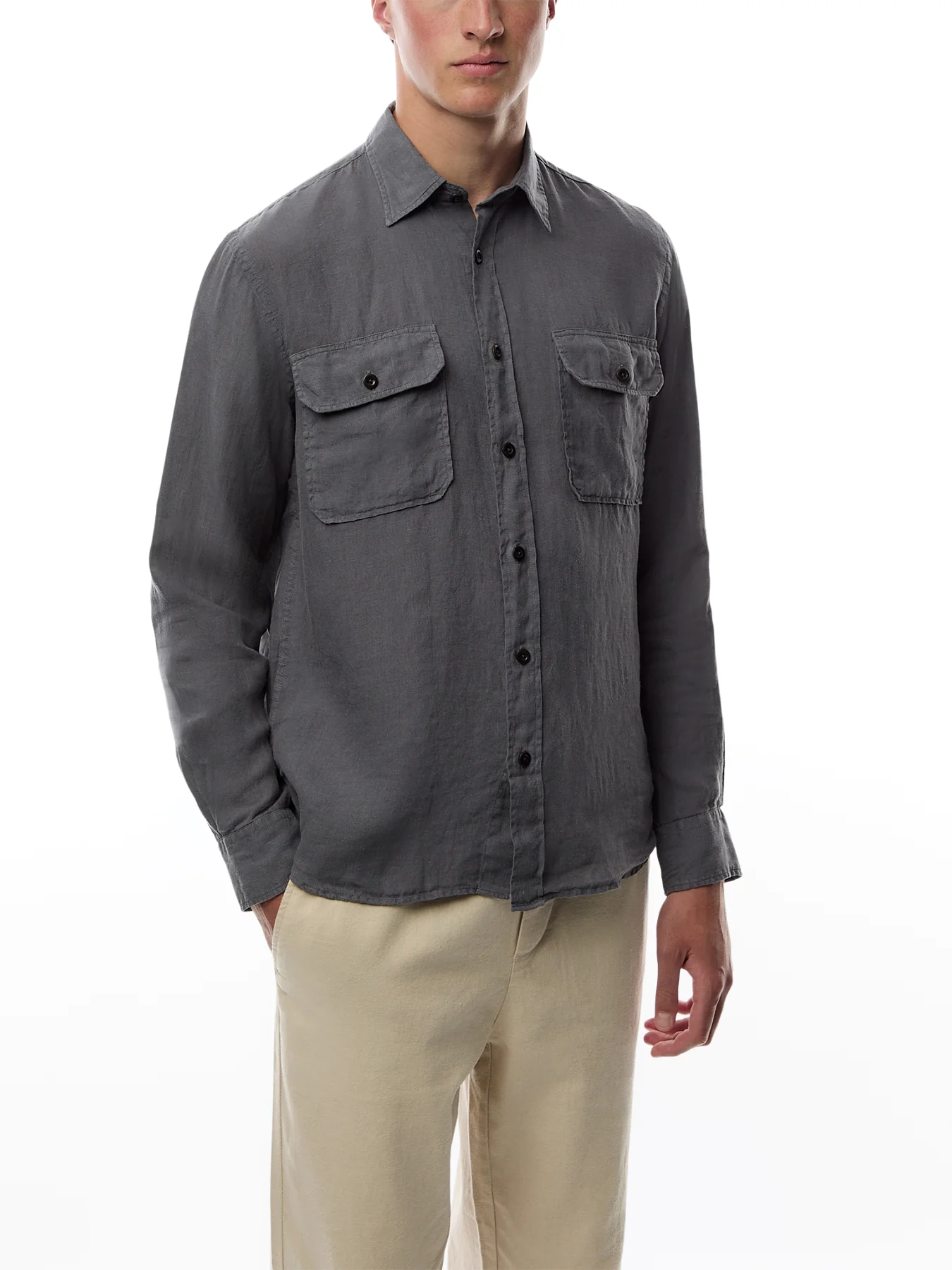 Two Pocket Linen Play Pat Woven Shirt - Image 4