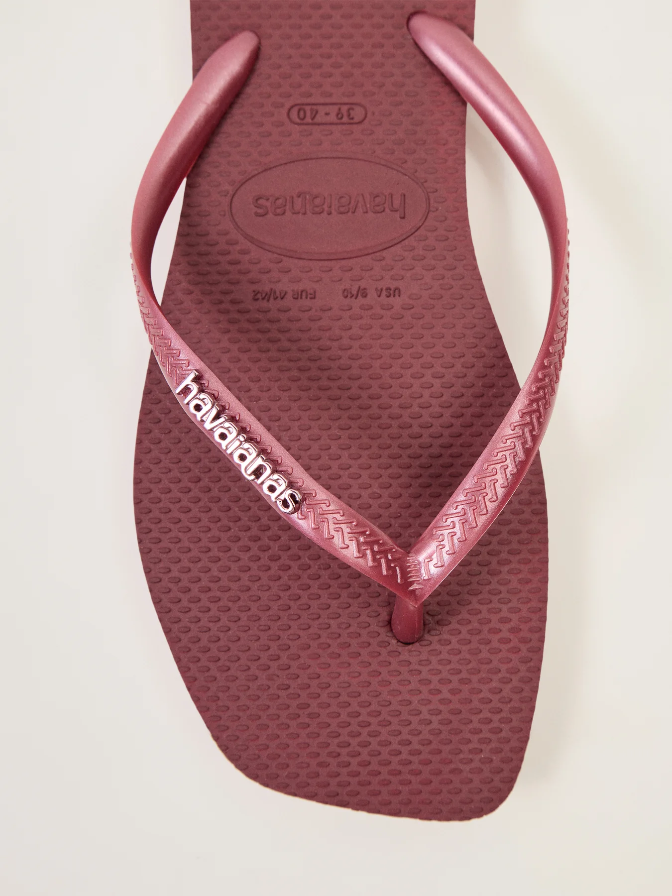 Slim Square Logo Metallic Amaranth F17 Flip Flop - Image 3