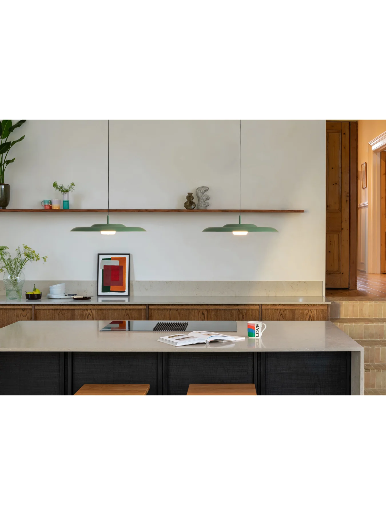 Diner LED Metal Pendant Large Black - Image 2