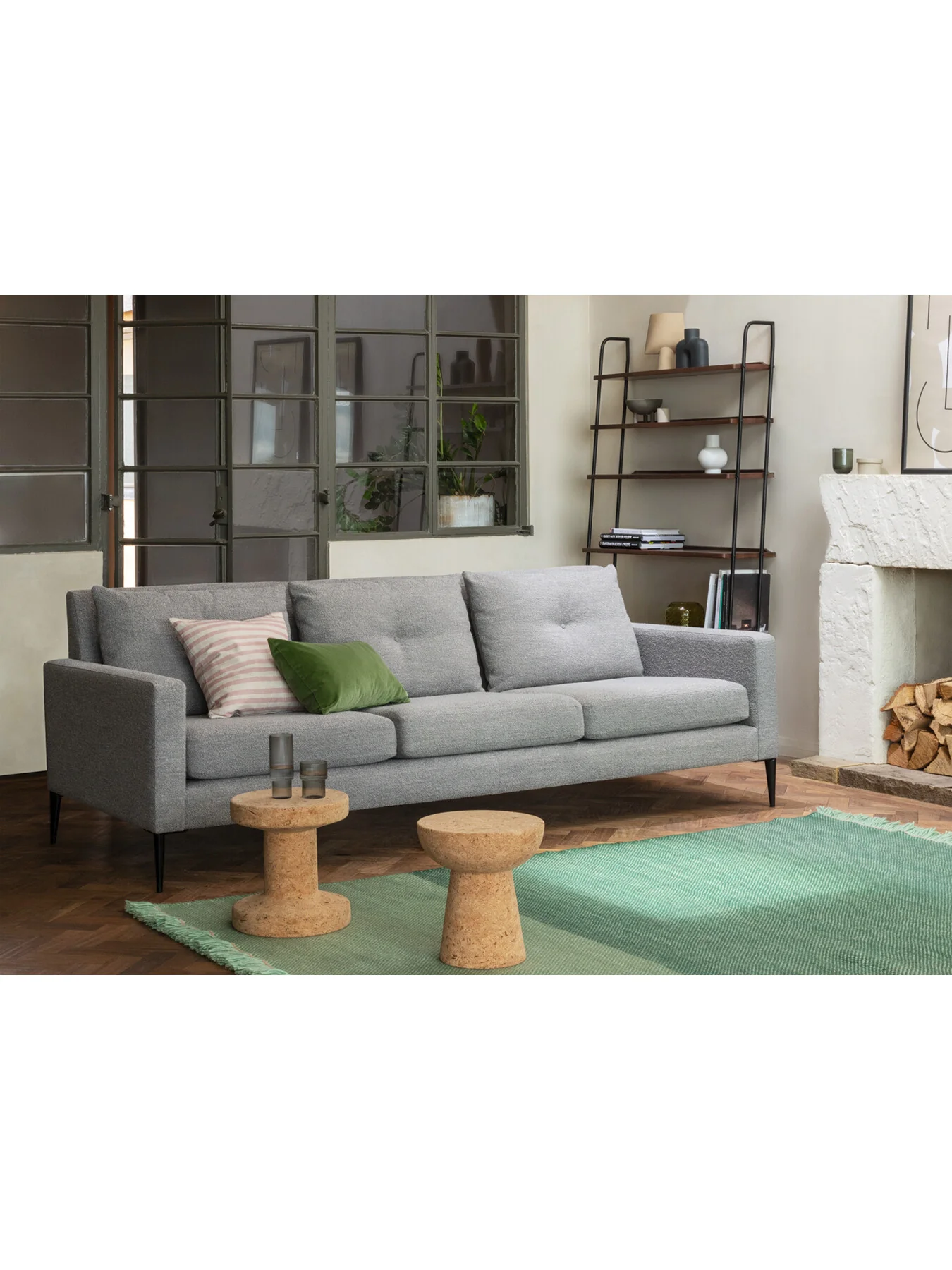 Brunel 4 Seater Boucle Steel - Image 2