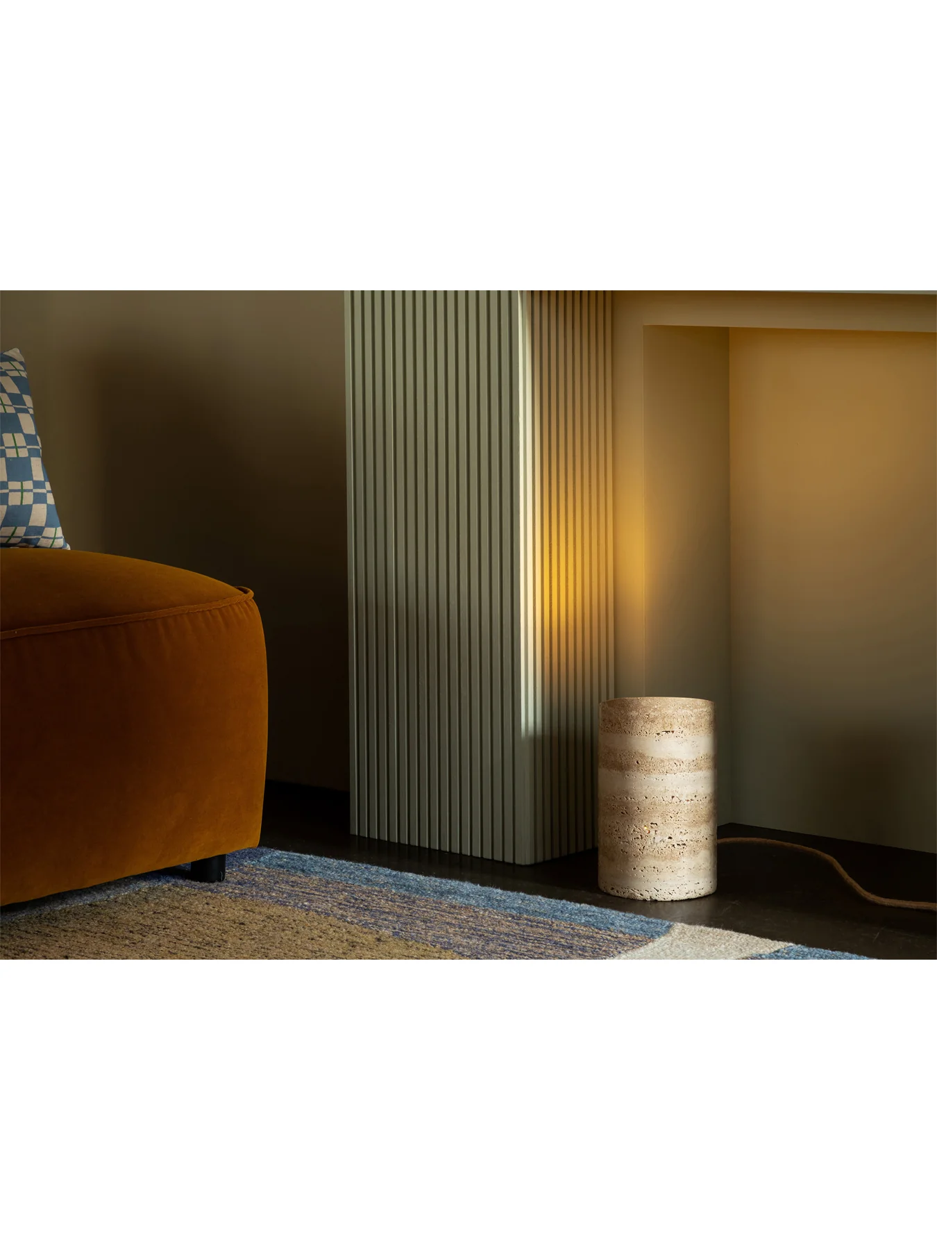 Eliot Travertine Uplighter Floor Lamp - Image 2