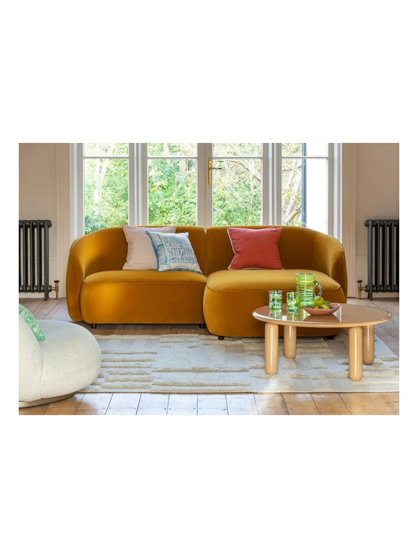 Limited Edition Linen Cushion Redwood & Pale Blush 45 x 45 cm - Image 2