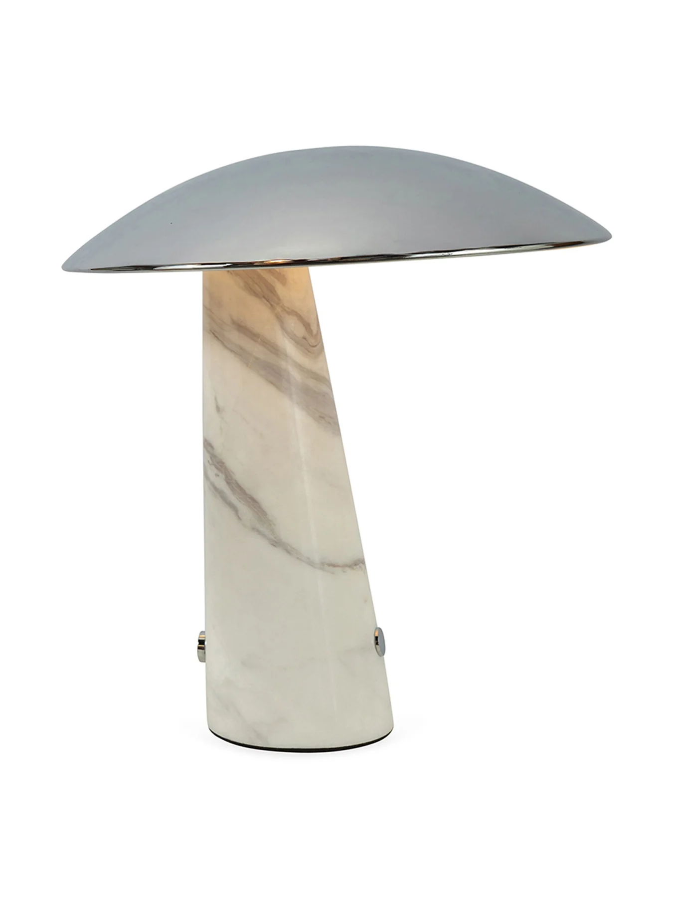Abri LED Portable Table Lamp Chrome/White Volakas Marble - Image 2